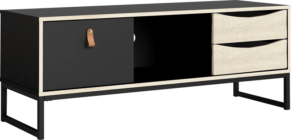 TV-Board »Stubbe«, 3 Schubladen, Ledergriffe für die größte Schublade, Breite 117,2 cm