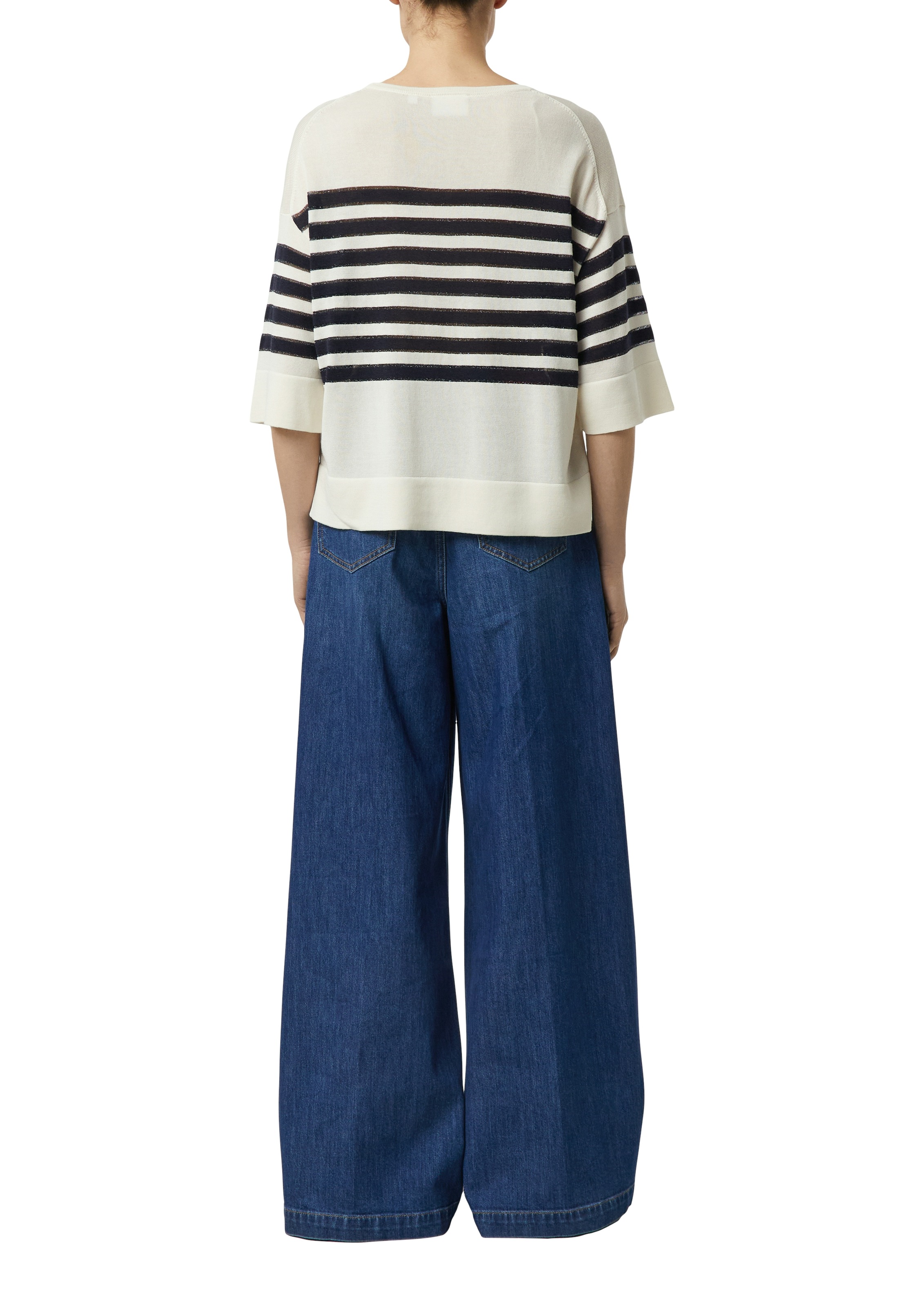 Comma Strandpullover 3/4-Arm mit Glitzerstreifen