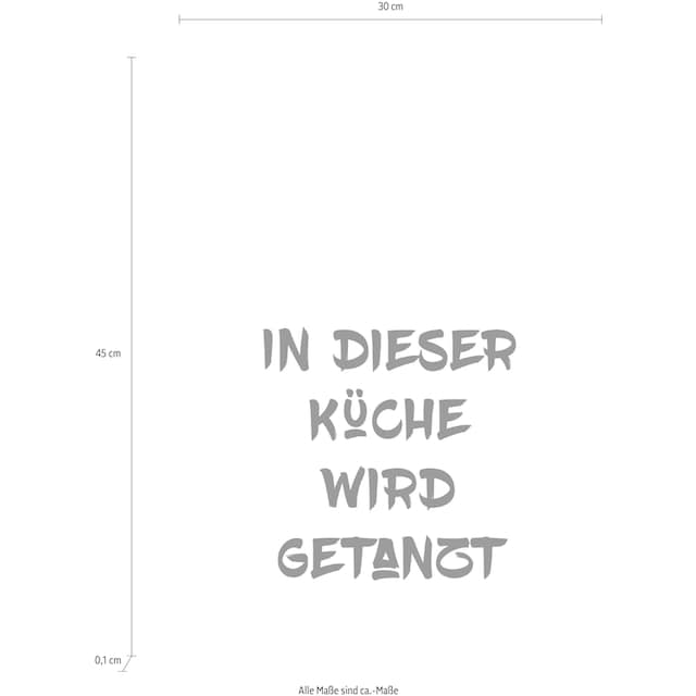 queence Wanddekoobjekt »In dieser Küche wird getanzt«, Schriftzug auf  Stahlblech kaufen | BAUR