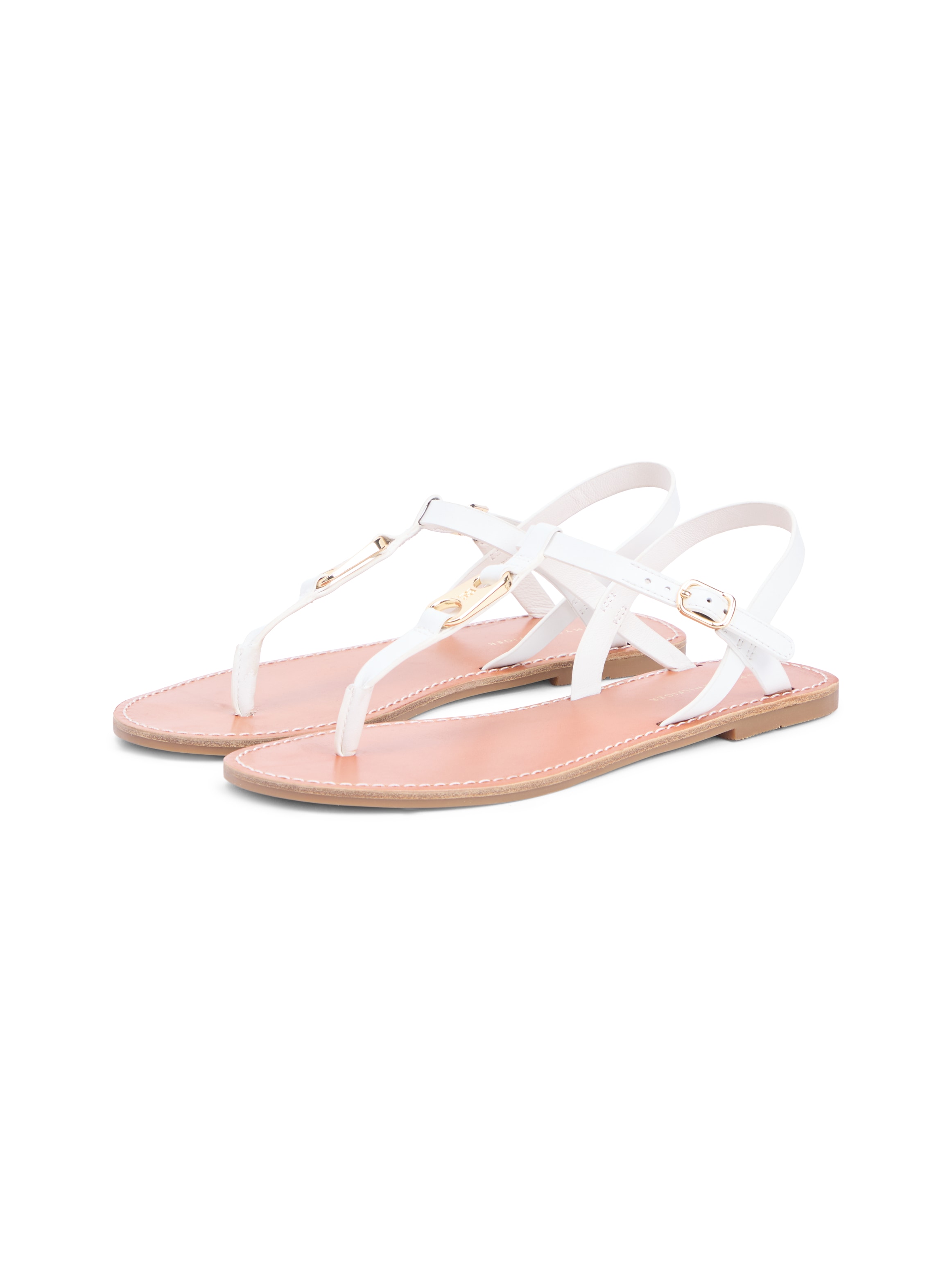 Tommy Hilfiger Riemchensandale "LEATHER THONG SANDAL" Sommerschuh, Sandalette mit Schmucklogo