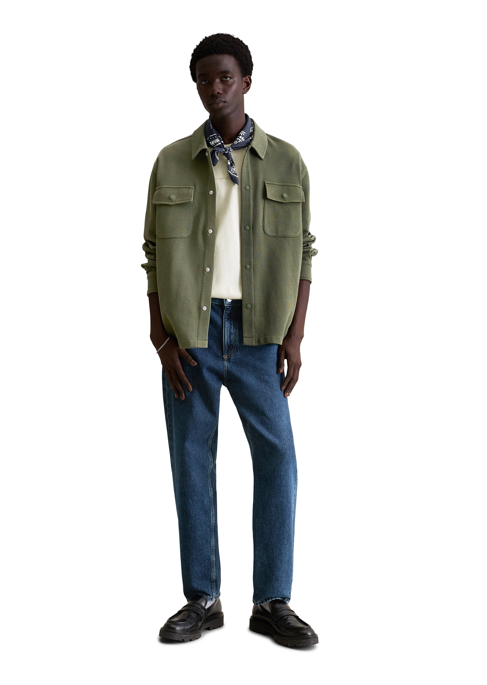 Marc O'Polo DENIM Kurzjacke »aus Bio-Baumwolle mit feiner Struktur« ohne Kapuze