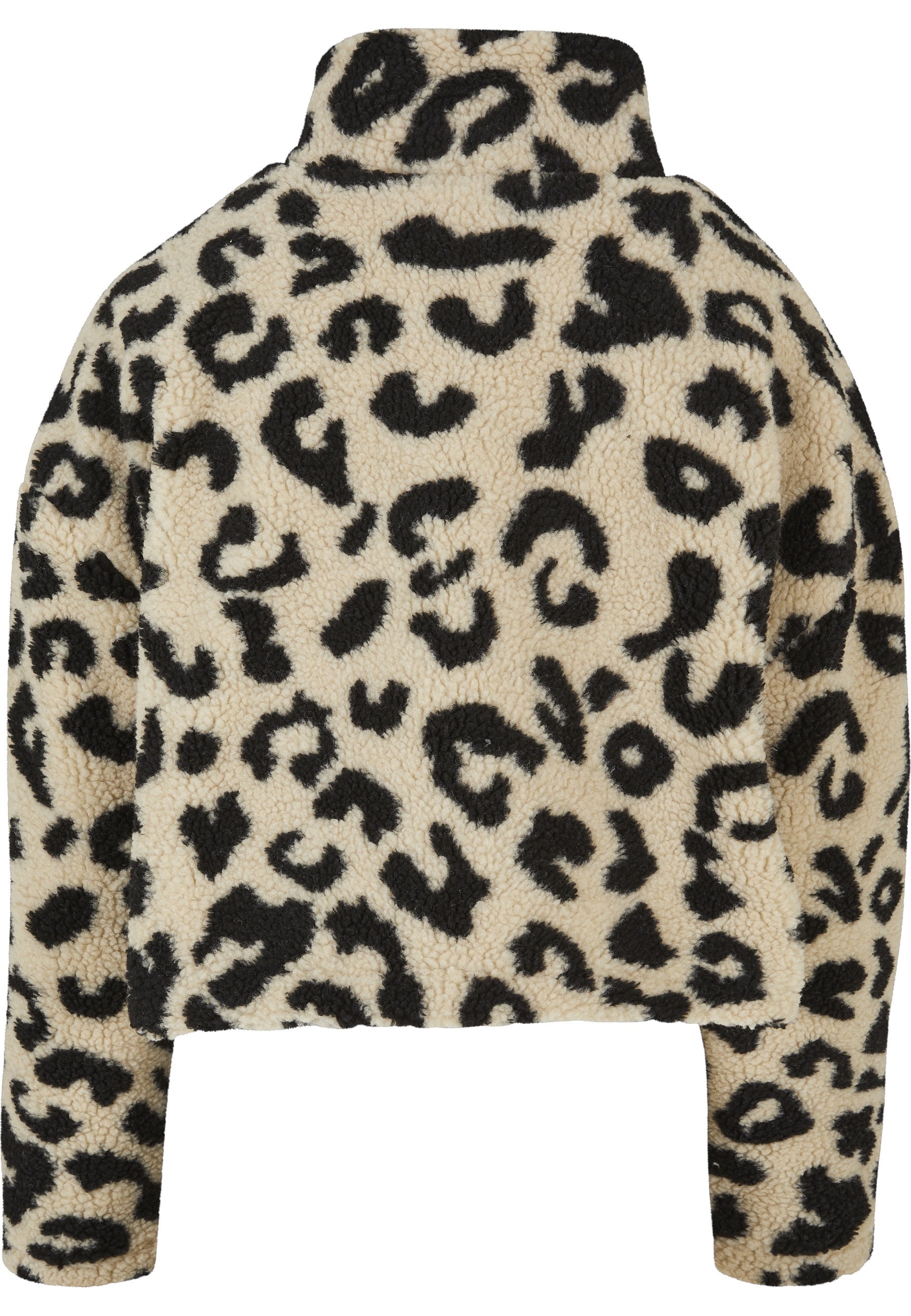 URBAN CLASSICS Trainingskapuzenpullover »Urban Classics Damen Ladies Short AOP Sherpa Troyer« 1 Stk.