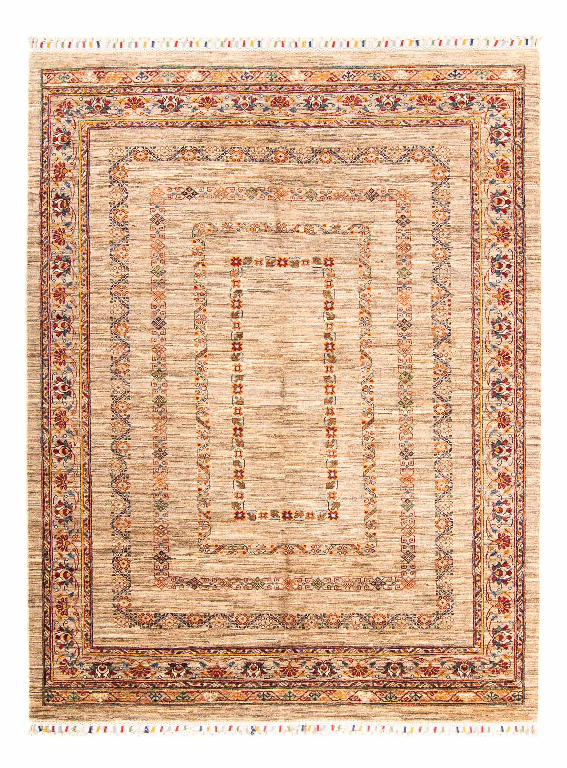 morgenland Orientteppich "Afghan - 144 x 98 cm - dunkelrot", rechteckig, 7 mm Höhe, Wohnzimmer, Handgeknüpft, Einzelstüc