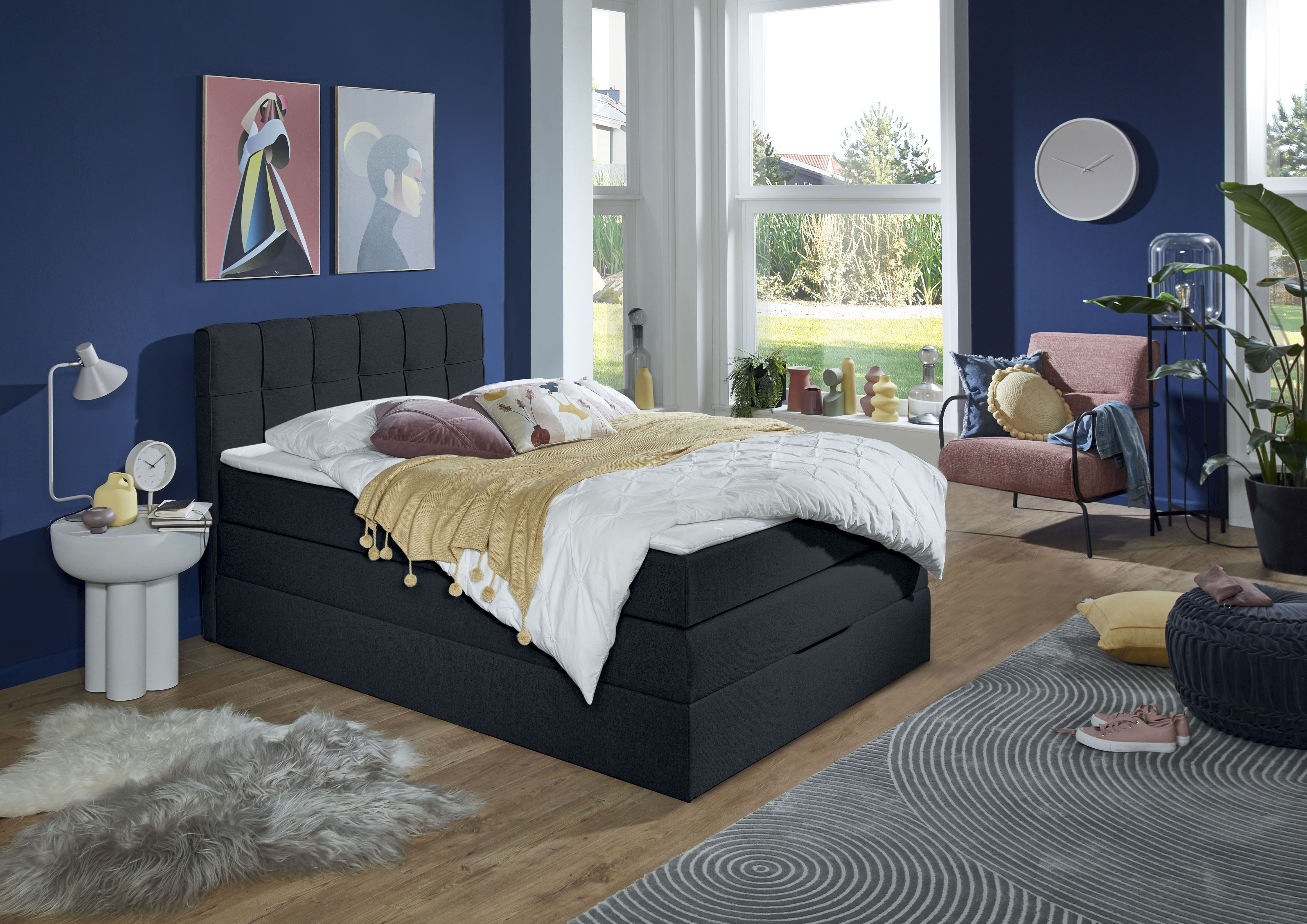 Home affaire Boxspringbett "Fornoli" inkl. Topper und Bettkasten, H3 in zwei Matratzenarten