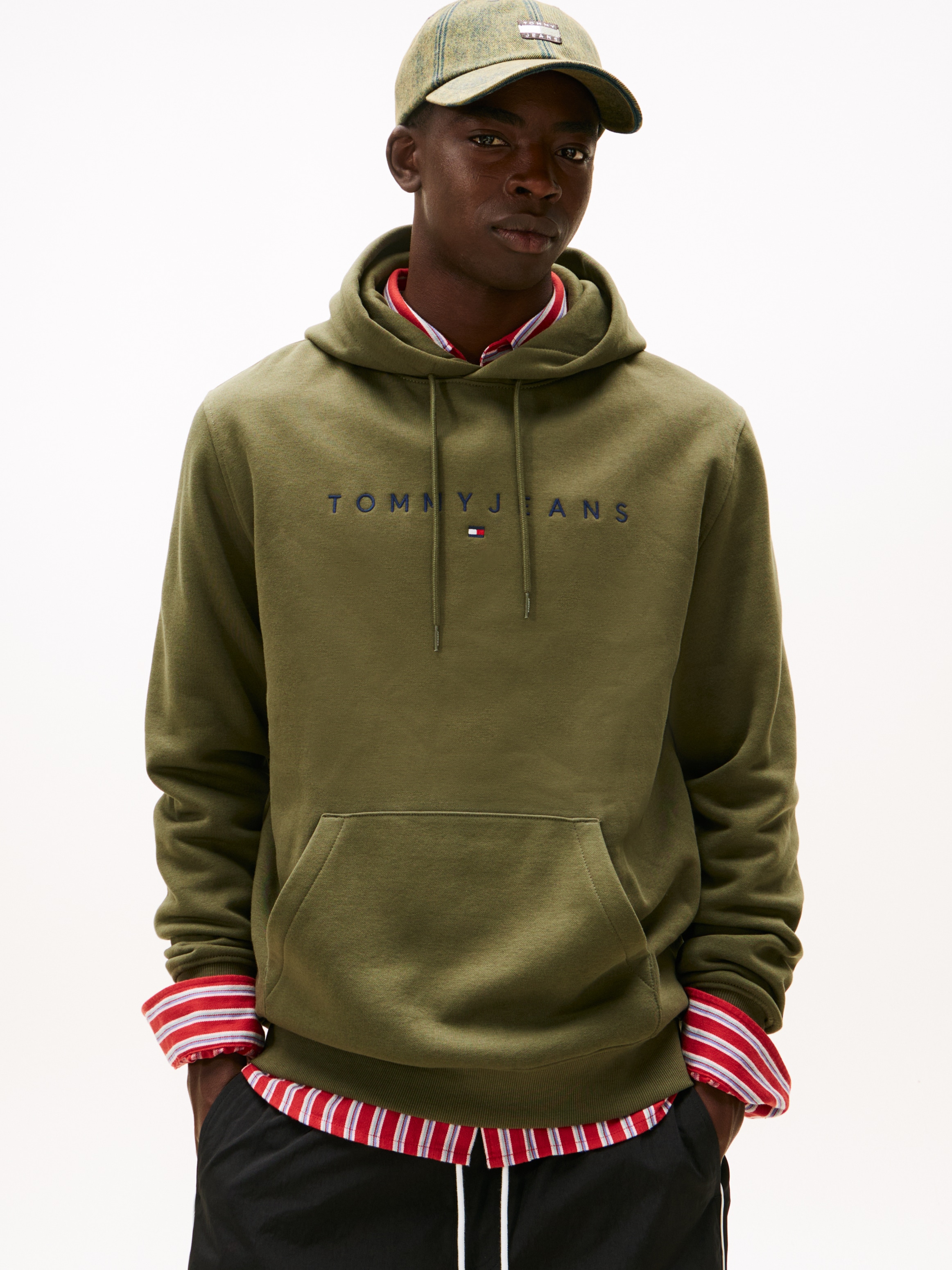 Tommy Jeans Hoodie "TJM REGULAR LINEAR LOGO HOODIE EXT", mit Logo-Stickerei