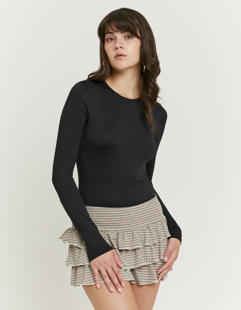 Tally Weijl Langarmshirt "STSPATYDIAL" Materialmix, eng anliegend günstig online kaufen