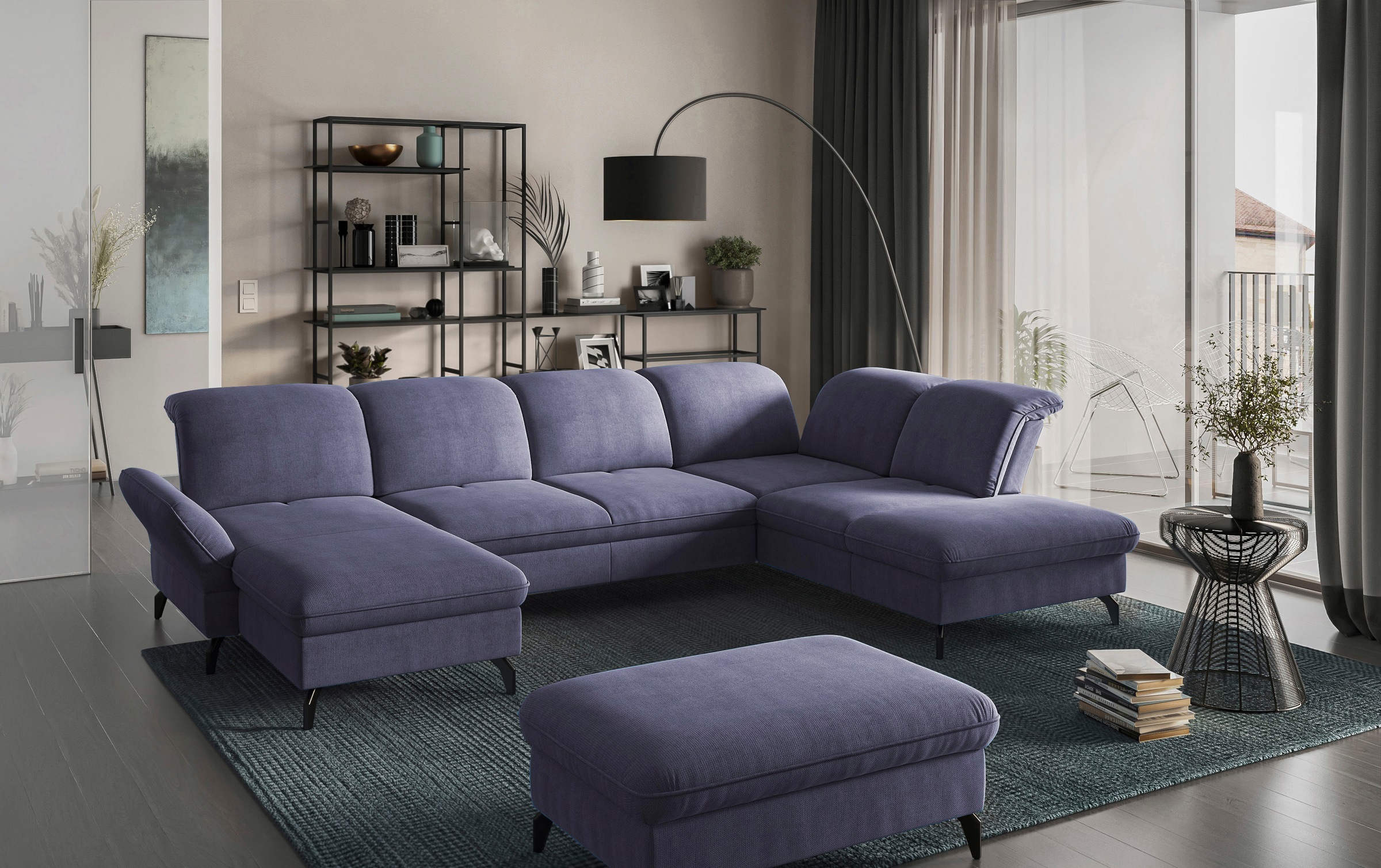 sit&more Wohnlandschaft "Leandro U-Form", Wahlweise mit Bett-, Kopfteil - u günstig online kaufen