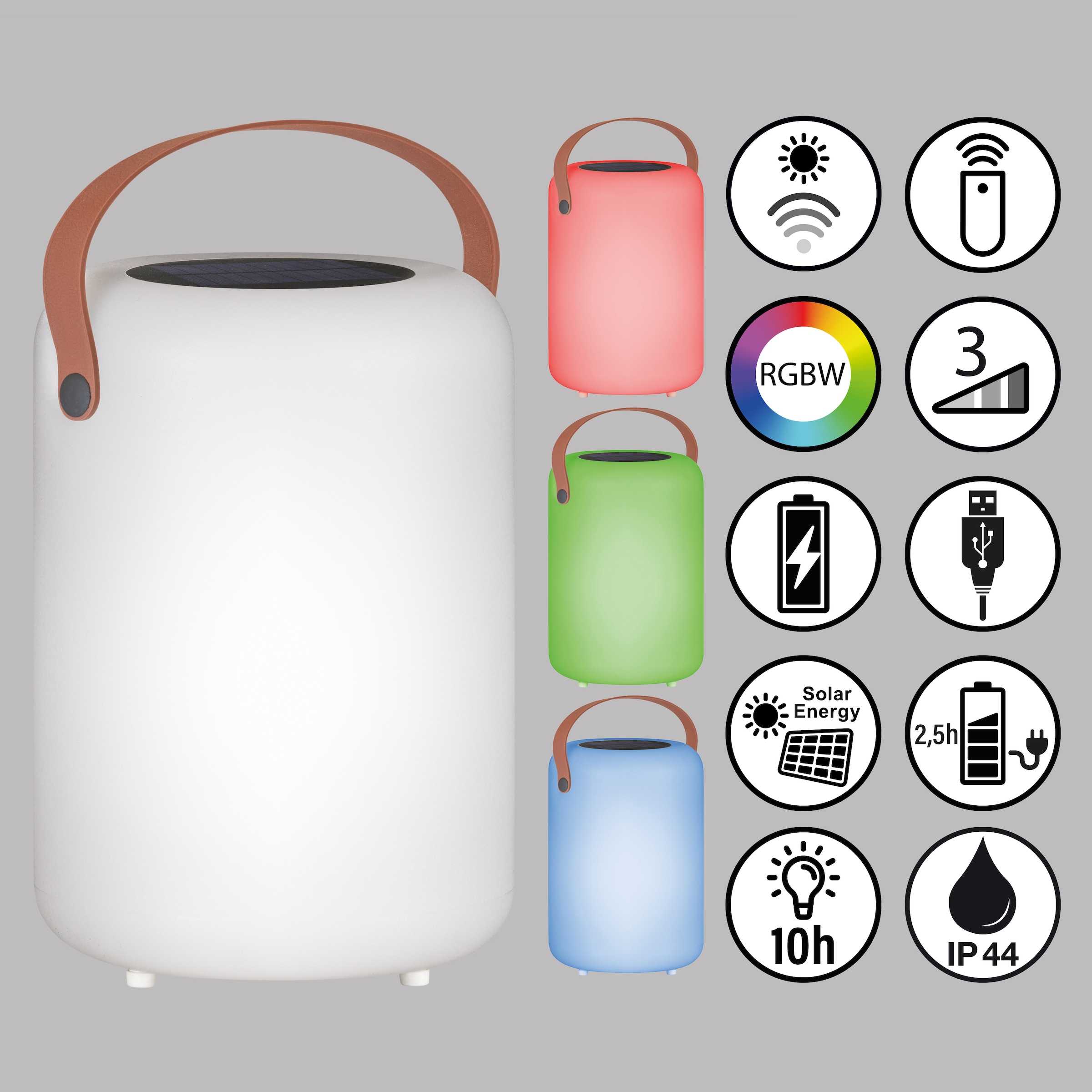 EASY BY FHL Außen-Tischleuchte "Orno", 1, Ø 14cm H: 20cm, 1 Stk., weiß, Leuchten, LED,Mobiles Licht,Akkulampe,Dimmbar,Farbwechsel