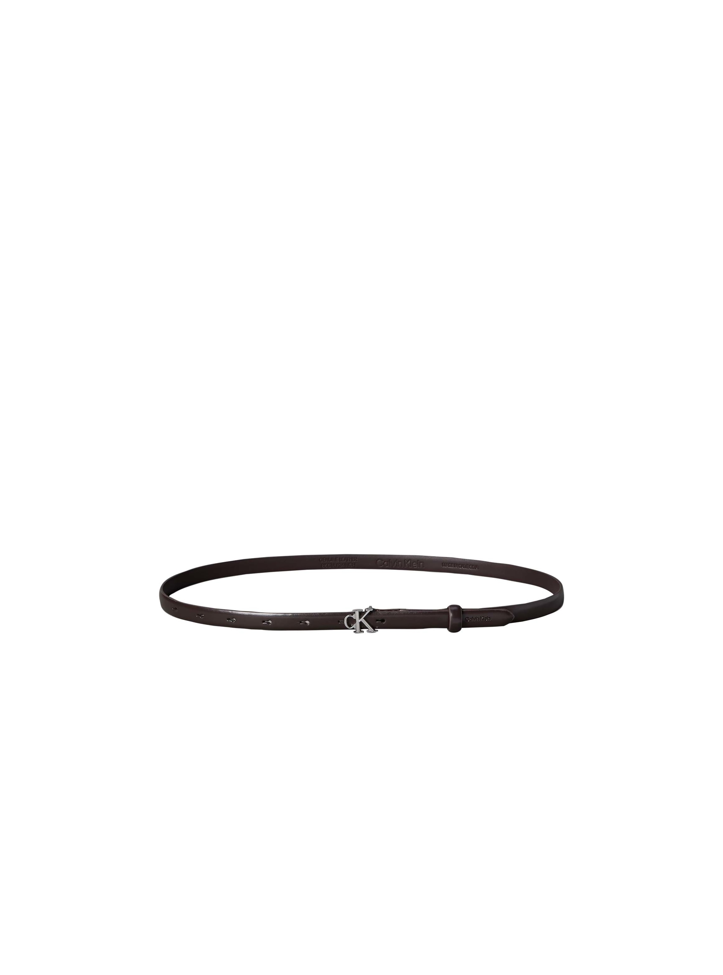 Calvin Klein Ledergürtel "ROUND CK BUCKLE 15MM BELT SMOOTH" Größenverstellbar mit Metallschließe