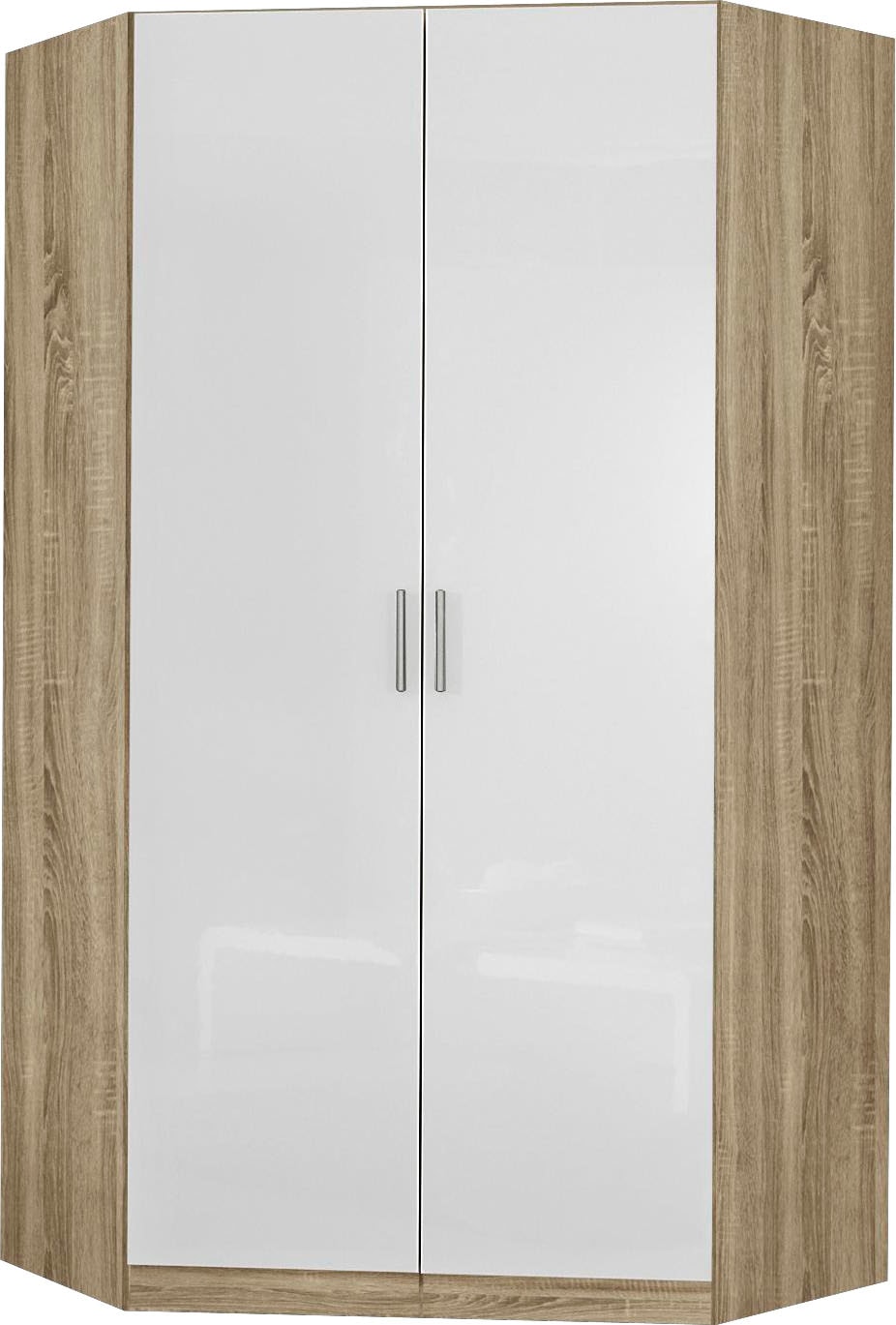 rauch "Kleiderschrank Schrank Eckschrank Ankleide Garderobe CELLE" Schenkelmaß: 117x117 cm, Höhe 197/210 cm, optional mit Spiegel oder Hochglanzfront MADE IN GERMANY