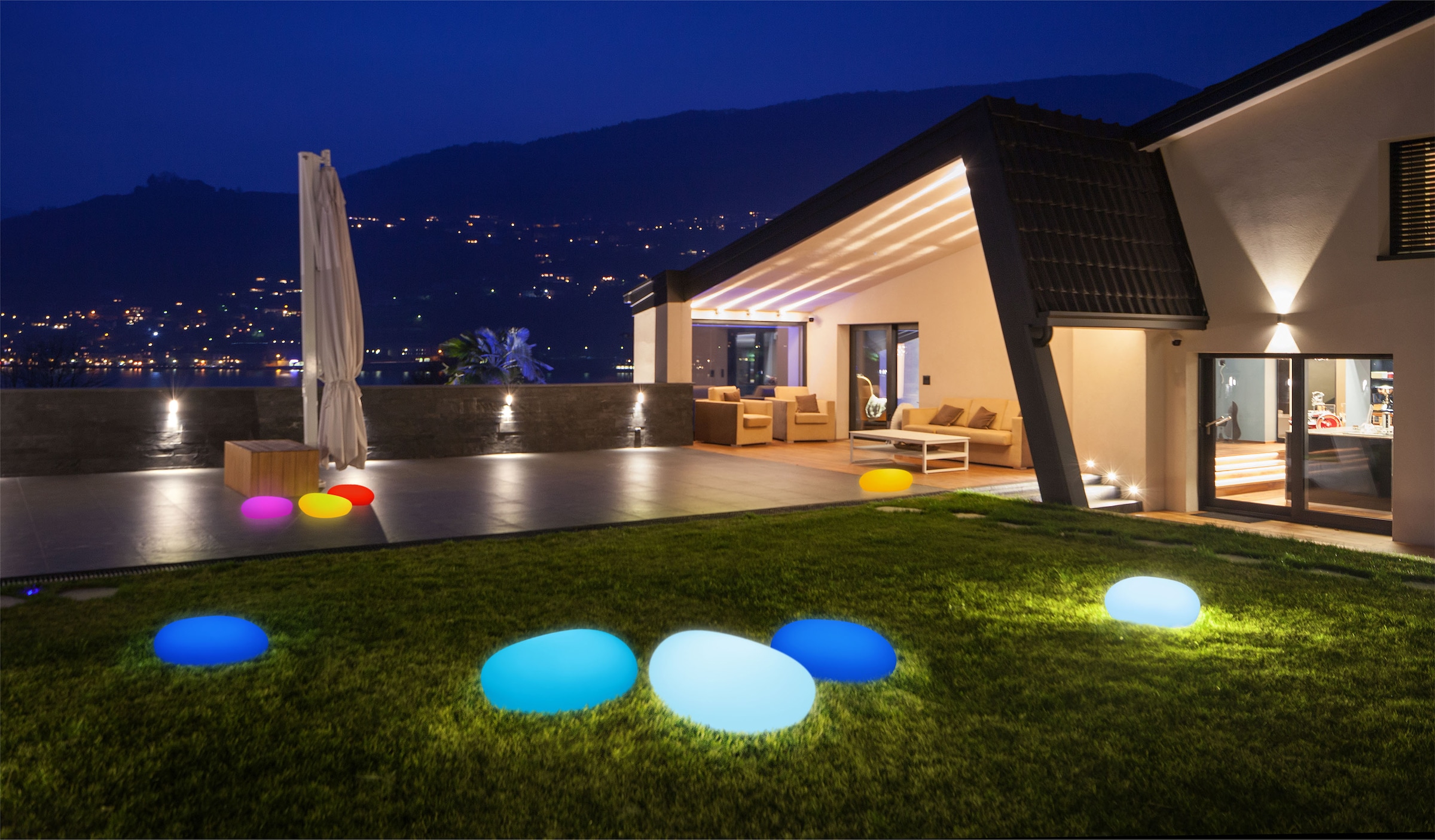 BONETTI LED Gartenleuchte "LED Solar Steinleuchte 50 cm", Leuchtmittel LED-Modul  LED fest integriert