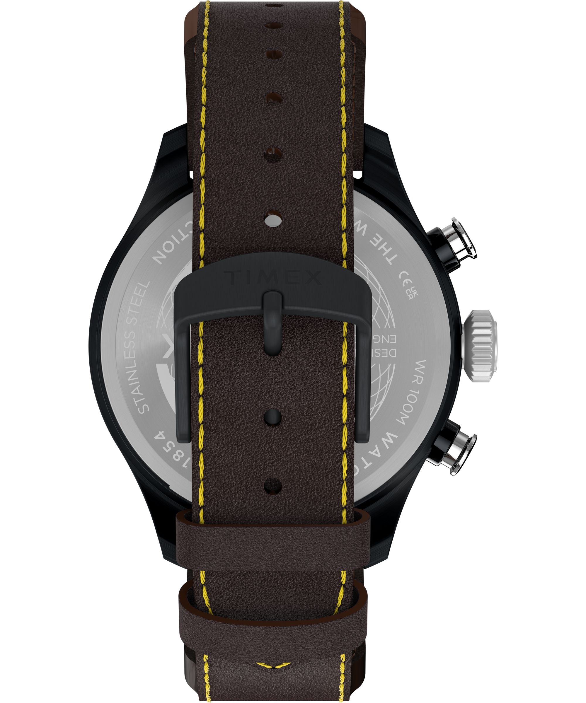 Timex Quarzuhr »Waterbury Ace Fly-Back Chronograph« Armbanduhr, Herrenuhr, Lederarmband, analog, Beleuchtung
