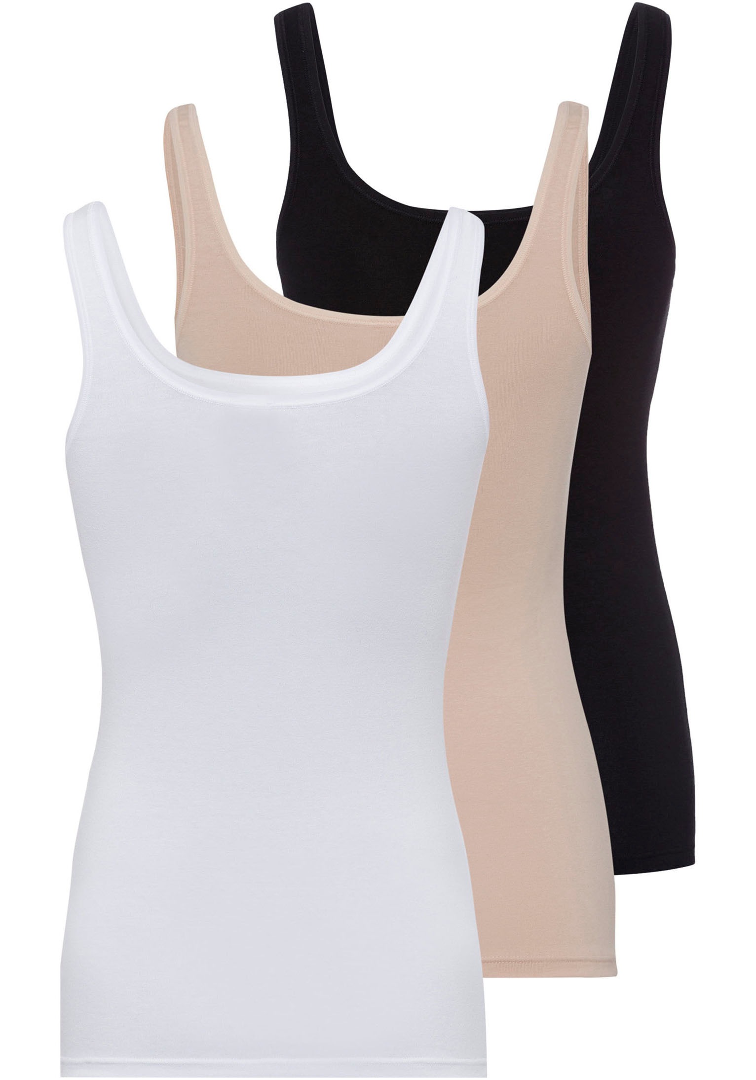 Skiny Unterhemd "Cotton Tank Top", (3er Pack), bequem, weich, eng und körpe günstig online kaufen