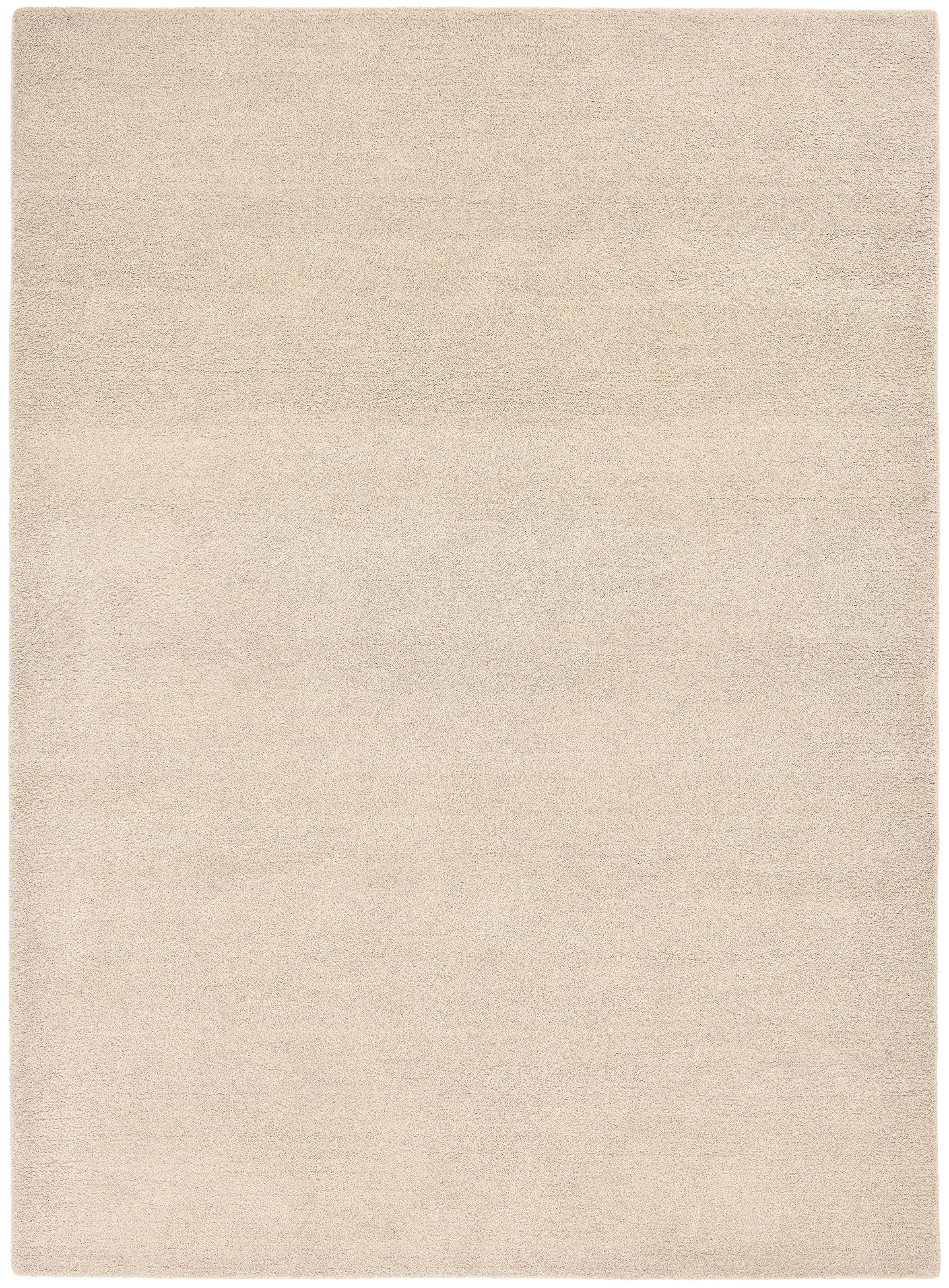 OTTO home Wollteppich »Gabbo Natur, Handgefertigt, Teppich, reine Wolle, meliert« rechteckig 14 mm Höhe reine Wolle, Uni, Wohnzimmer, Schlafzimmer, Esszimmer