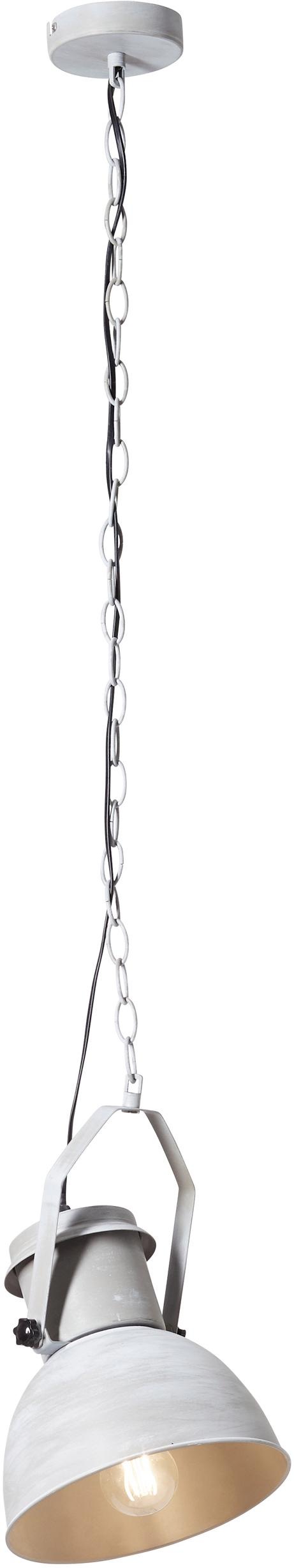 Brilliant Pendelleuchte »SALFORD«, 1 flammig, Leuchtmittel E27 | ohne Leuchtmittel, 124 cm Höhe, Ø 23 cm, E27, Metall, grau/betonfarben