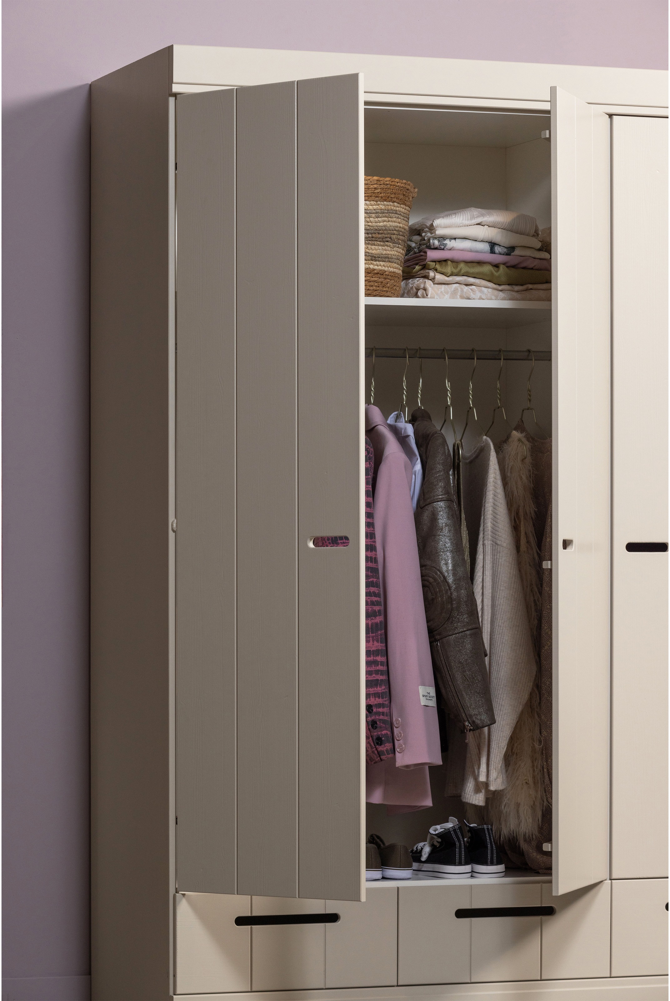 WOOOD Kleiderschrank "Connect Garderobenschrank, Mehrzweckschrank mit Schub günstig online kaufen