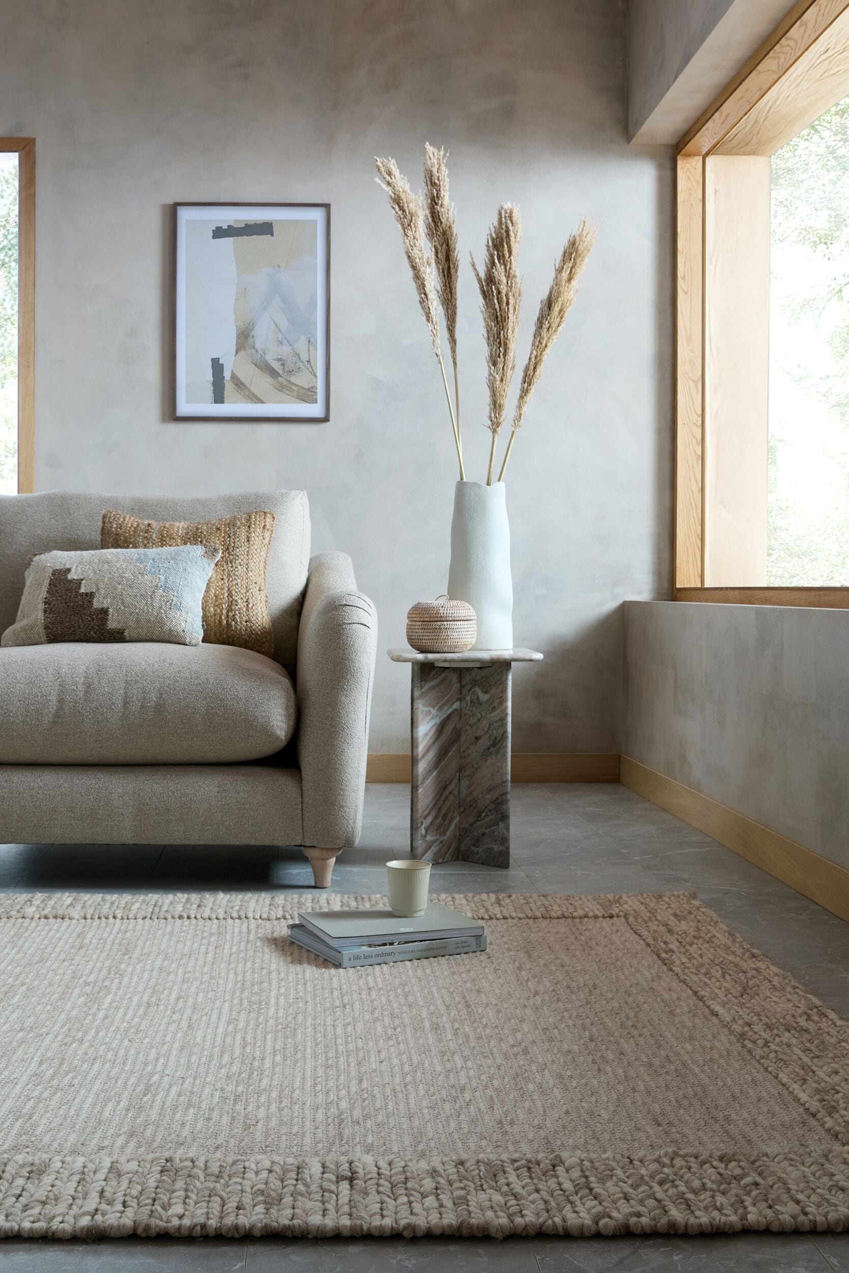 FLAIR RUGS Teppich "Rue" rechteckig 10 mm Höhe aus einem Wollmischgewebe, handgearbeitet