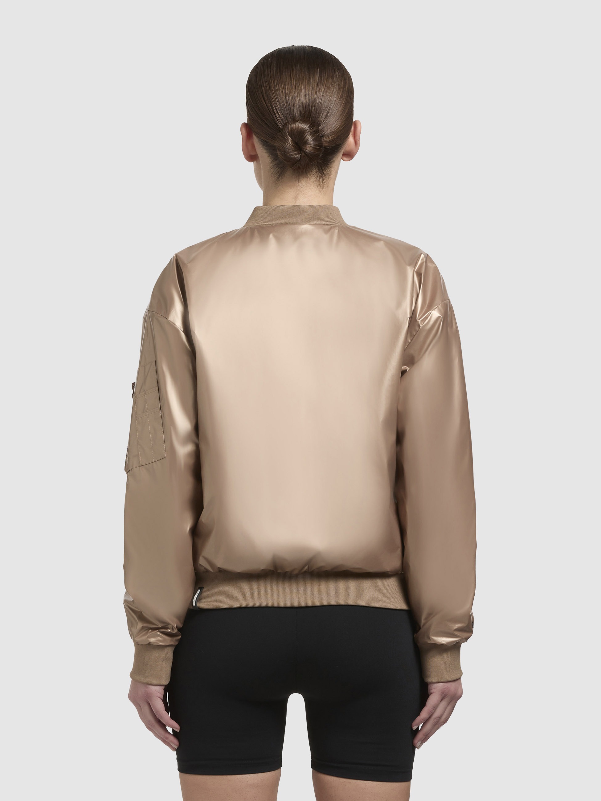 Bomberjacke KHUJO "ANEO", Damen, Gr. L, gold, Web, 100% Polyester, loose fit hüftlang, eingesetzt elastischer Bund, Jacken Bomberjacke 3