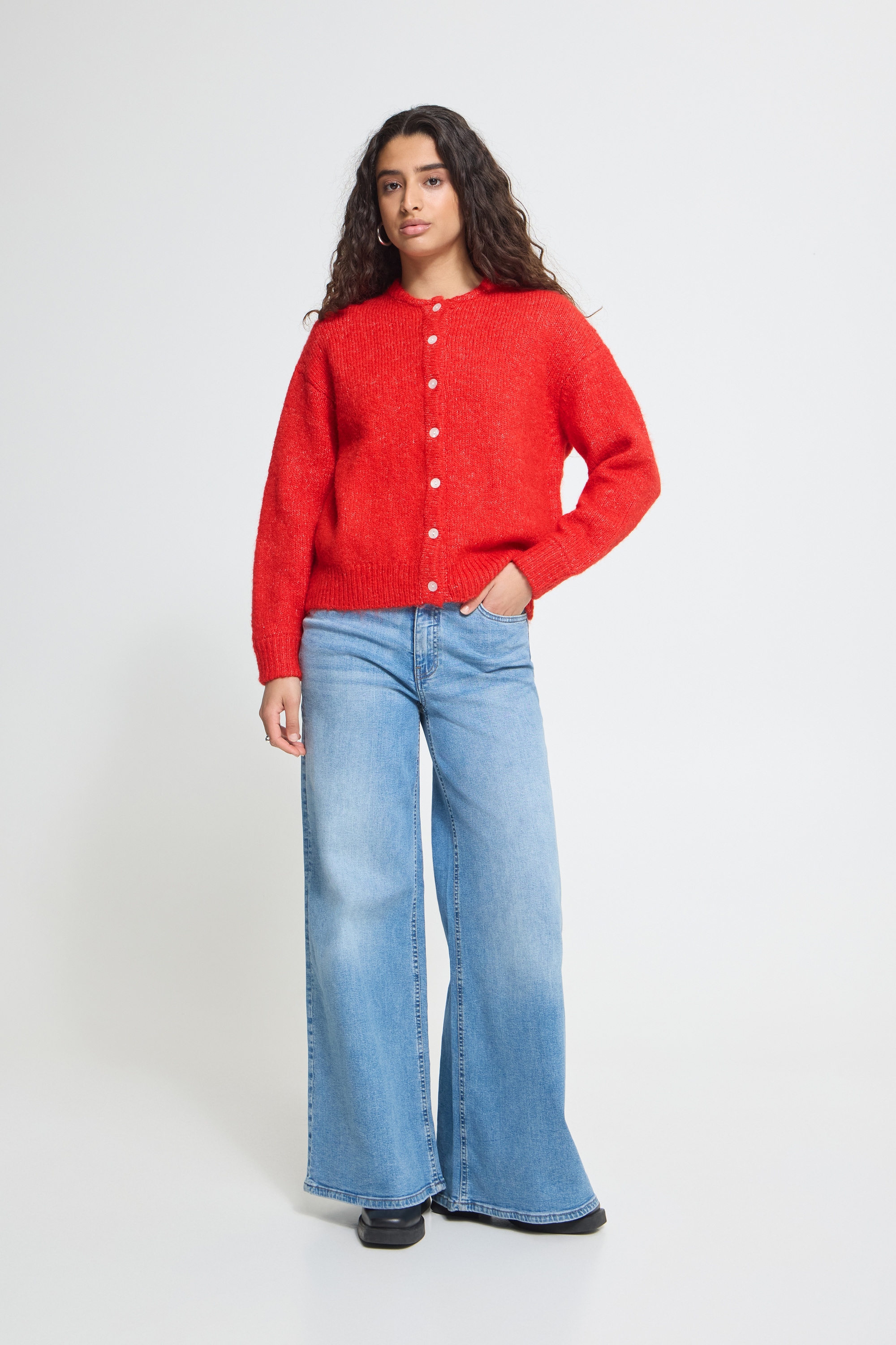 Ichi Strickjacke »Damen Langarm IHBELABLUE«