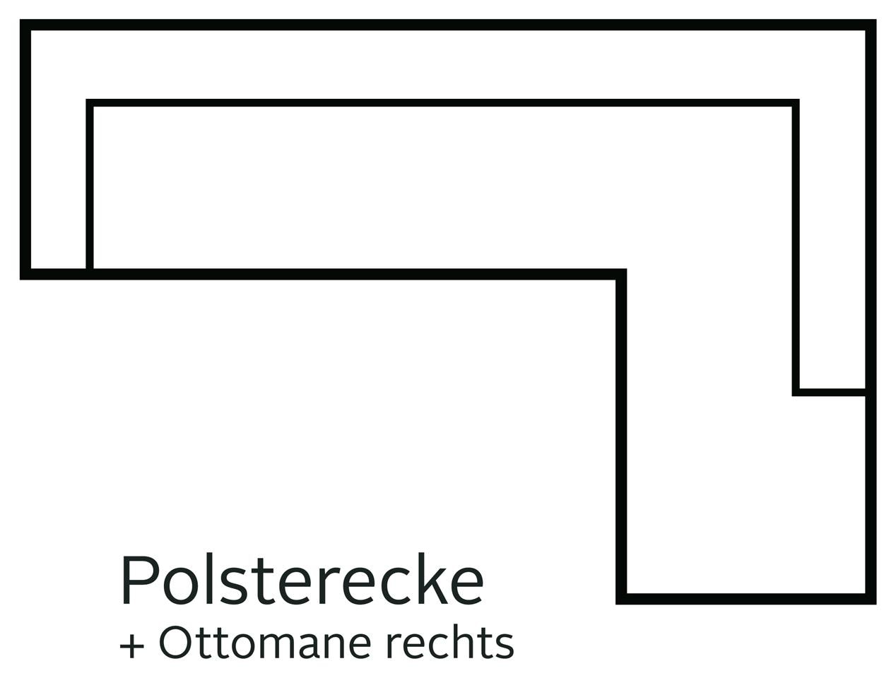 INOSIGN Ecksofa »Laurentia, L-Form«, mit 4 Zierkissen, Ottomane links oder rechts bestellbar