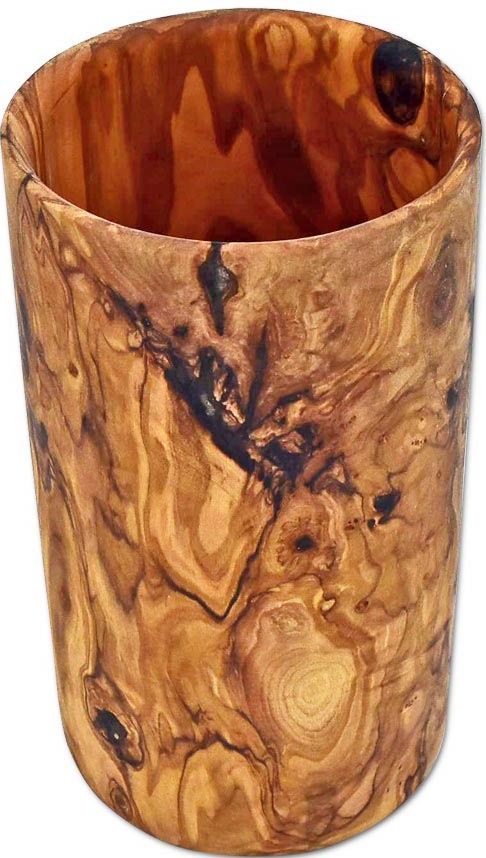 Olivenholz-erleben Kochbesteckhalter »Utensilienbecher RUND aus edlem Olivenholz«, (1 tlg.), Olivenholz, rund, auch als Weinflaschenhalter zu verwenden