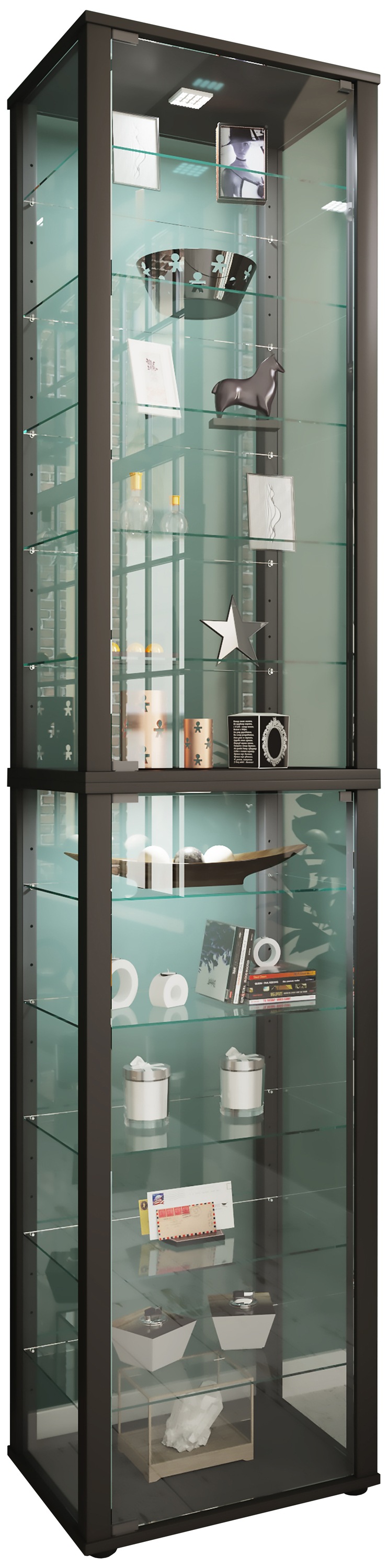 Ebuy24 Schwarz - Holz Glas Stand Vitrine Kavisa Xxl - Image 5