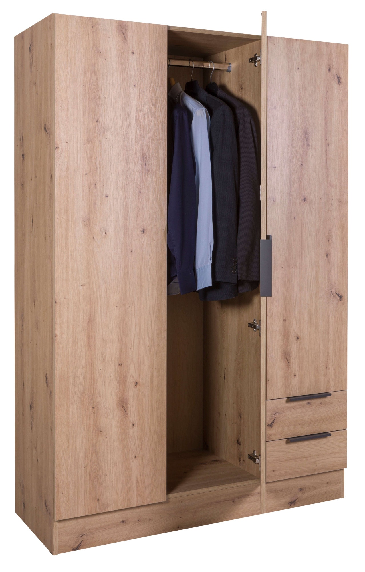 Composad Garderobenschrank »Espresso,Kleiderschrank, Raumsparschrank, Multifunktionsschrank«, (1 St.), mit 3 Türen und 2 Schubladen