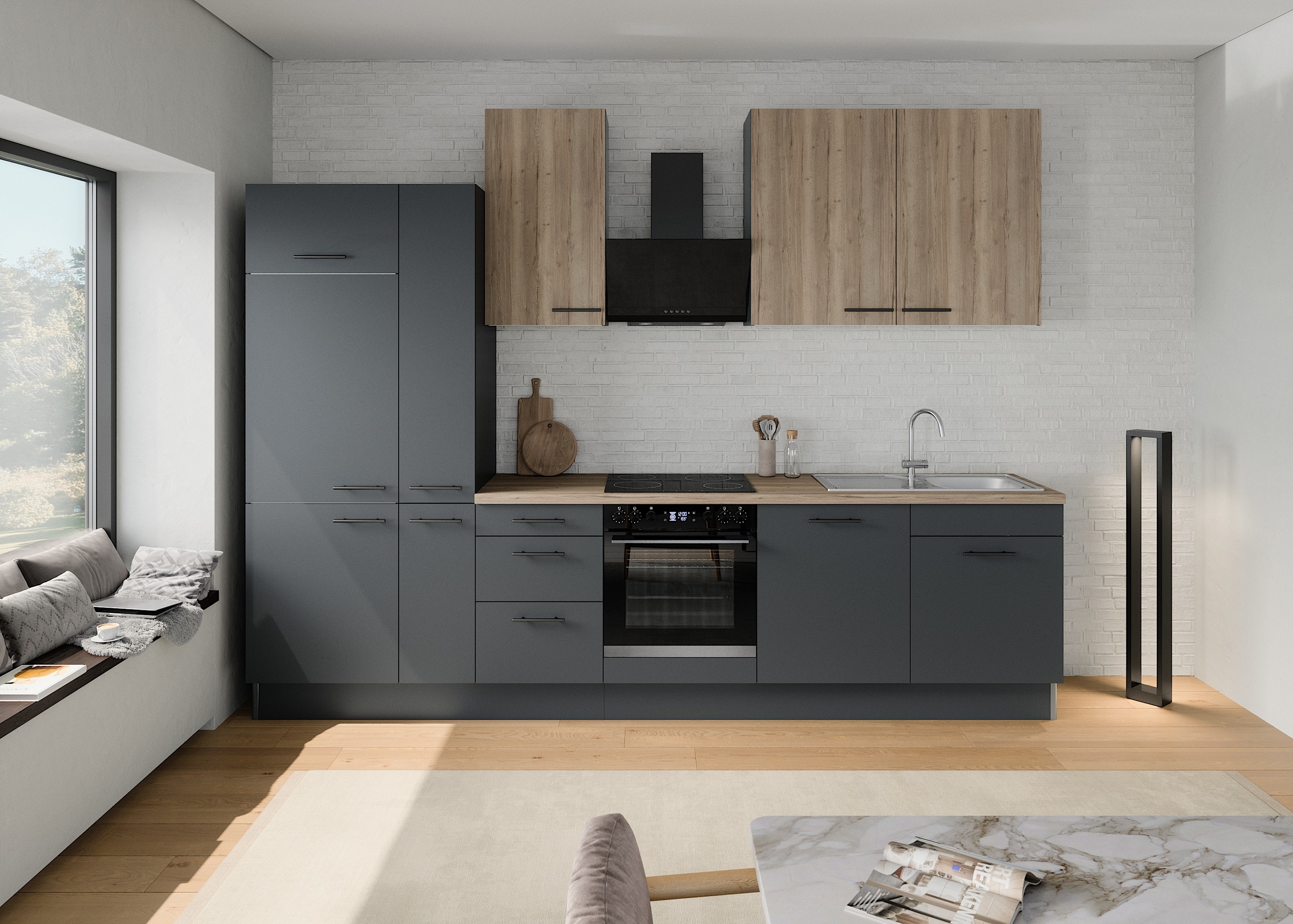 OPTIFIT Küchenzeile "Fiona", Breite 320 cm, mit Hanseatic-E-Geräten,in Prem günstig online kaufen