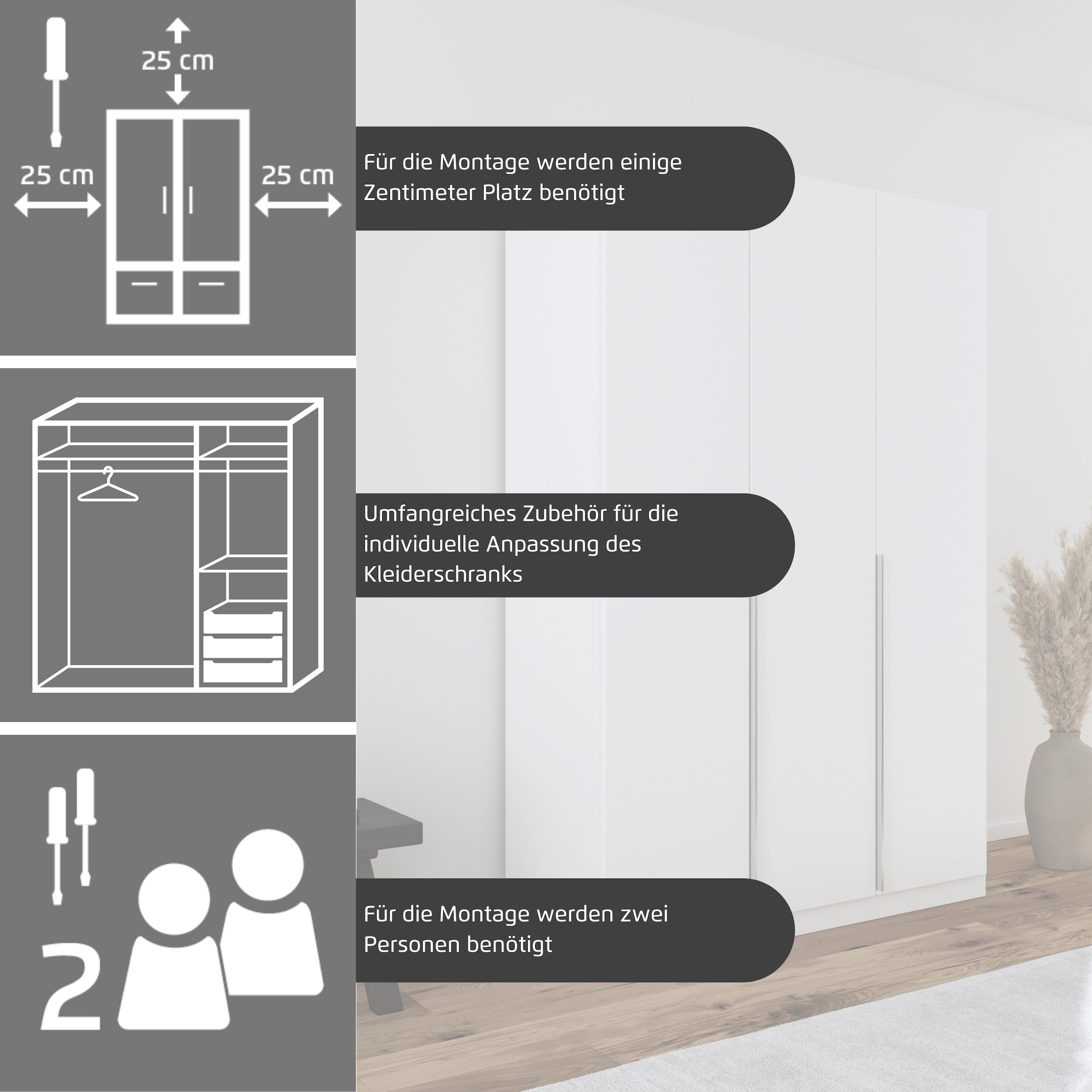 rauch Drehtürenschrank »Kleiderschrank Kleiderschränke Schrank Garderobe AGORDO mit Glasfront«, mit Außenschubkästen, in 6 Breiten und 2 Höhen MADE IN GERMANY