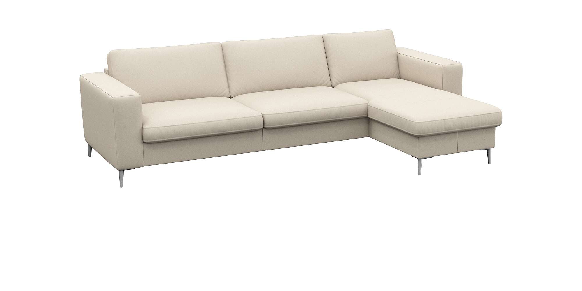 FLEXLUX Ecksofa »Fiore, super Sitzkomfort durch Kaltschaum im Sitz, L-Form«, breite Armlehnen, Füße Alu