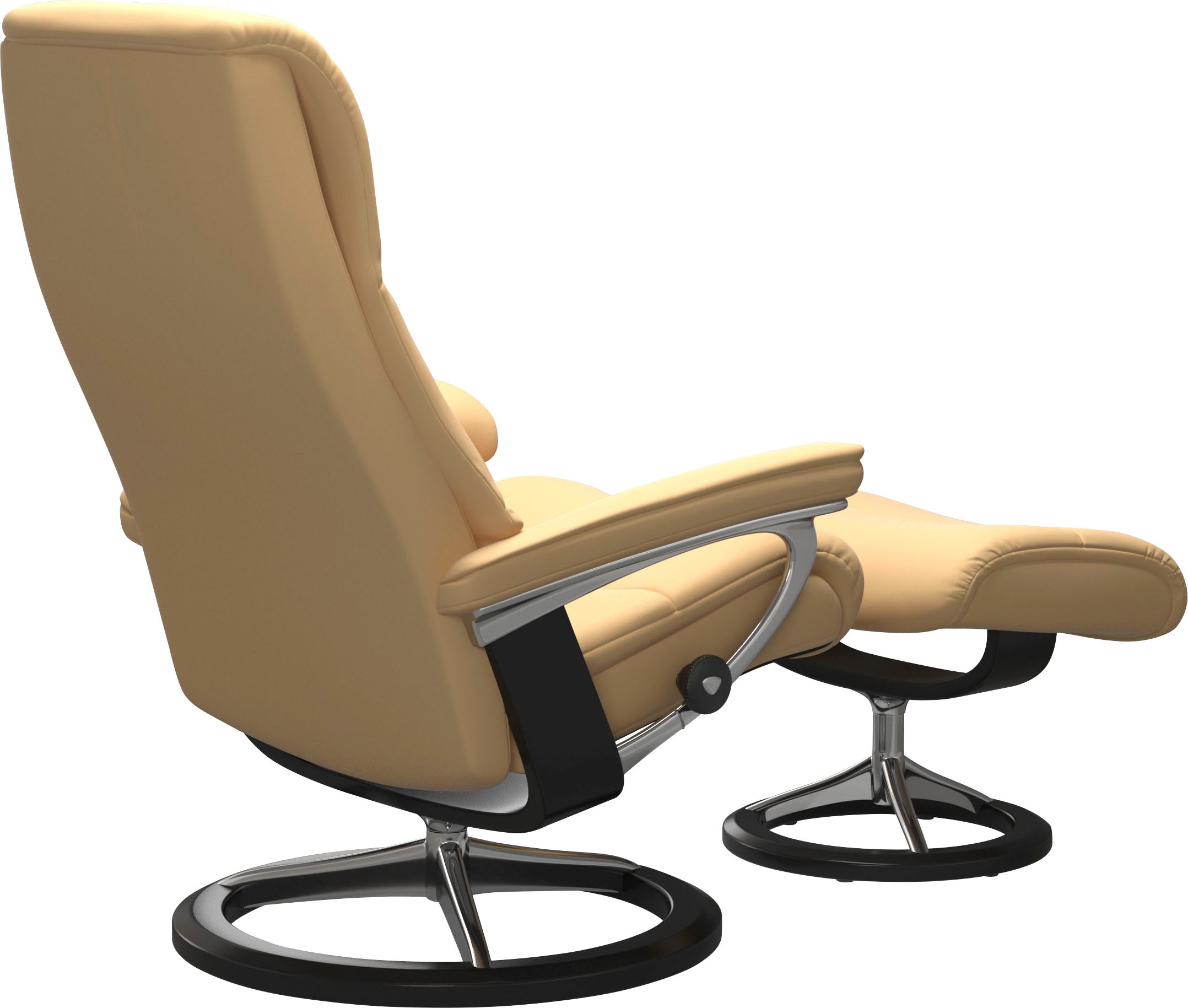 Thumbnail - Stressless Relaxsessel "View" Set, Relaxsessel mit Hocker, mit Signature Base, Größe S,Gestell Schwarz