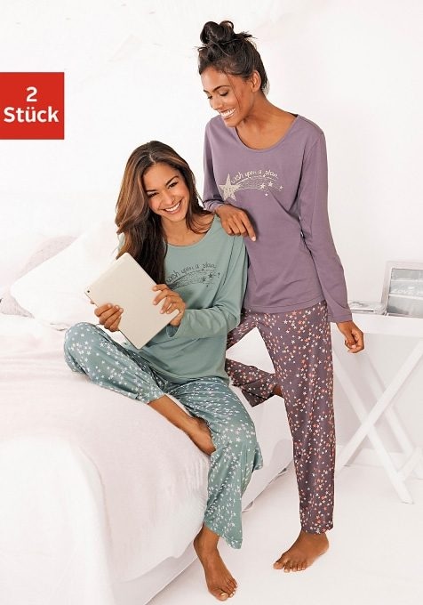 Vivance Dreams Pyjama, 4 Stk. mit Sternenprint günstig online kaufen