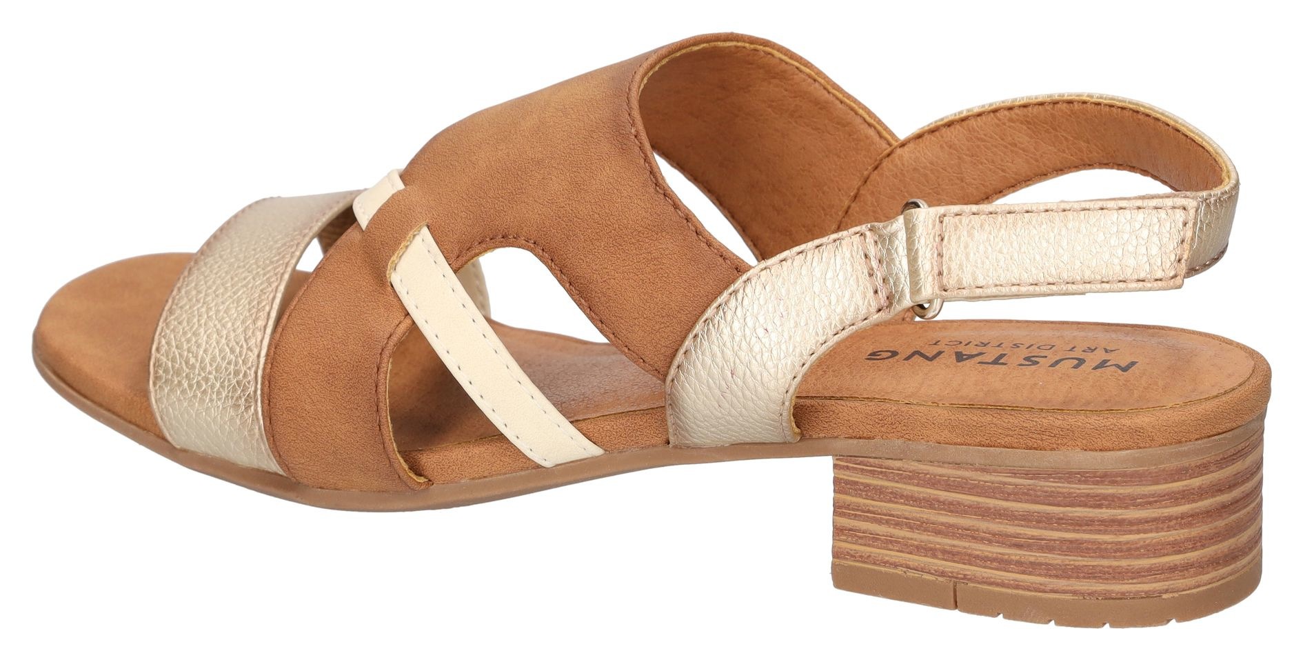 Mustang Shoes Sandalette, Sandalette, Festtagsschuh mit Metallic-Einsätzen