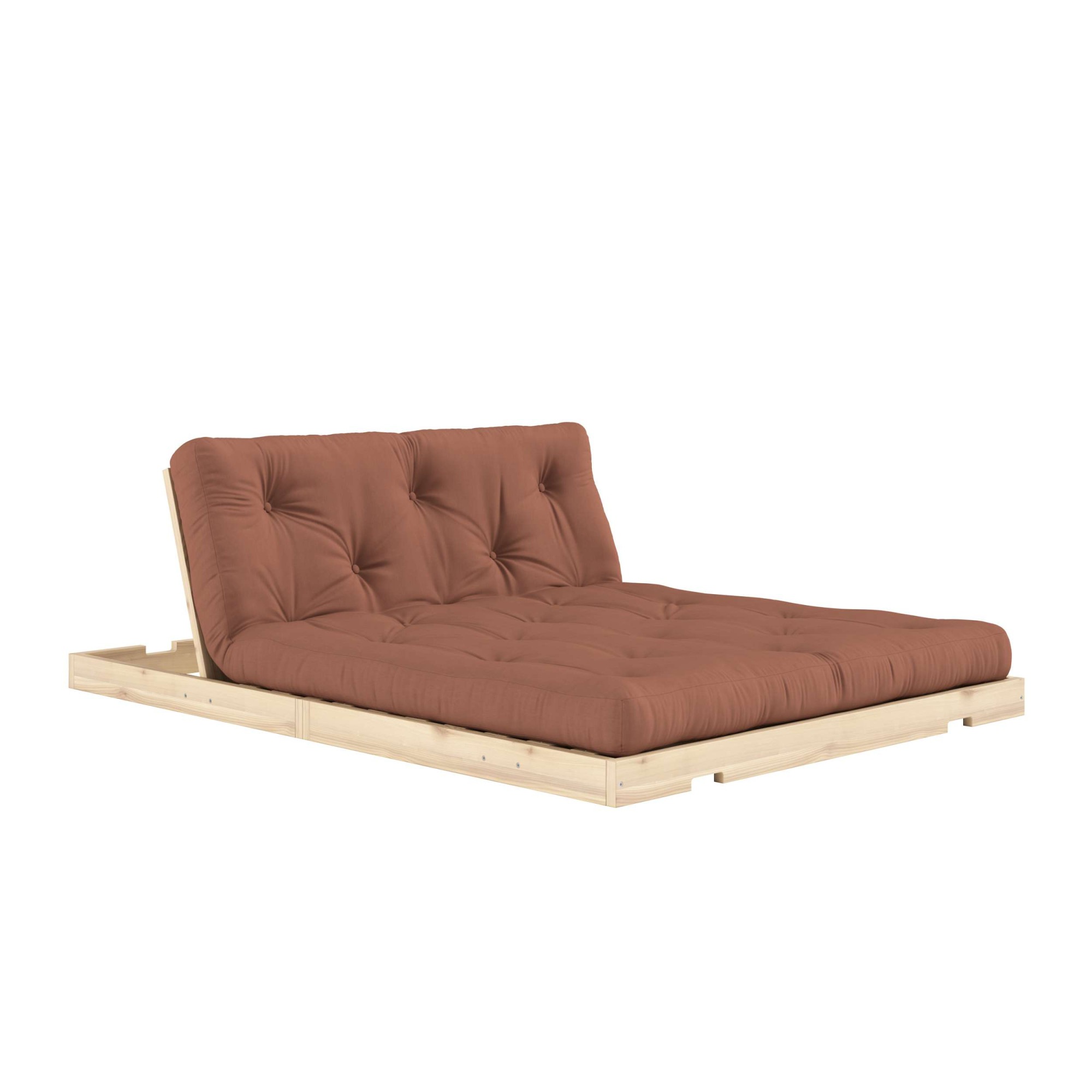 Schlafsofa KARUP DESIGN "Flip Sofabed, Made in Europe, mehrere Farben, vielseitig einsetzbar", braun (clay braun), B:145cm H:83cm T:98,5cm, Bezug: 80% Baumwolle, 20% Polyester, Sofas, Schlafsofa, inkl. handgefertigte Futonmatratze, FSC-zertifiziertes Mass 3