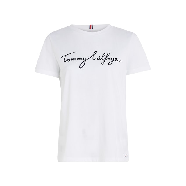 Tommy Hilfiger T-Shirt »HERITAGE CREW NECK GRAPHIC TEE«, mit Tommy Hilfiger  Script Logo-Schriftzug & Logo-Flag am Saum für bestellen | BAUR