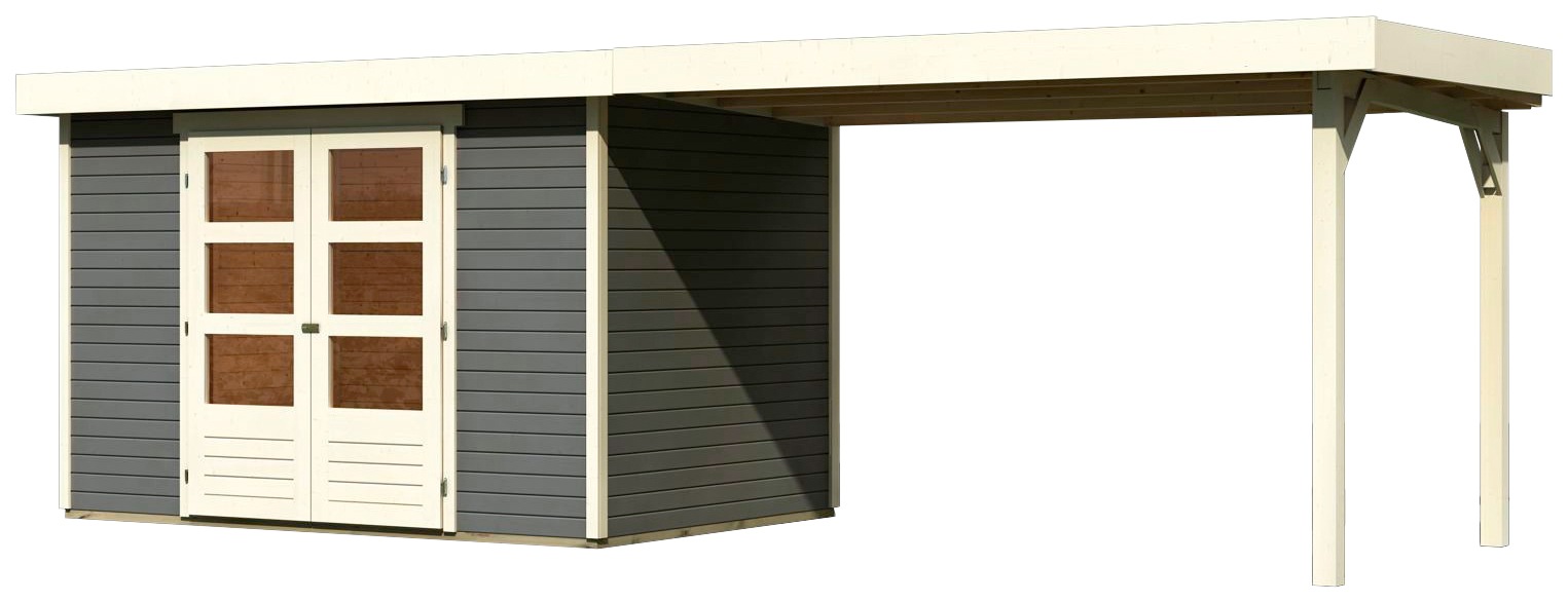 Karibu Gartenhaus "Arnis" mit Anbaudach 2,80 cm Breite günstig online kaufen