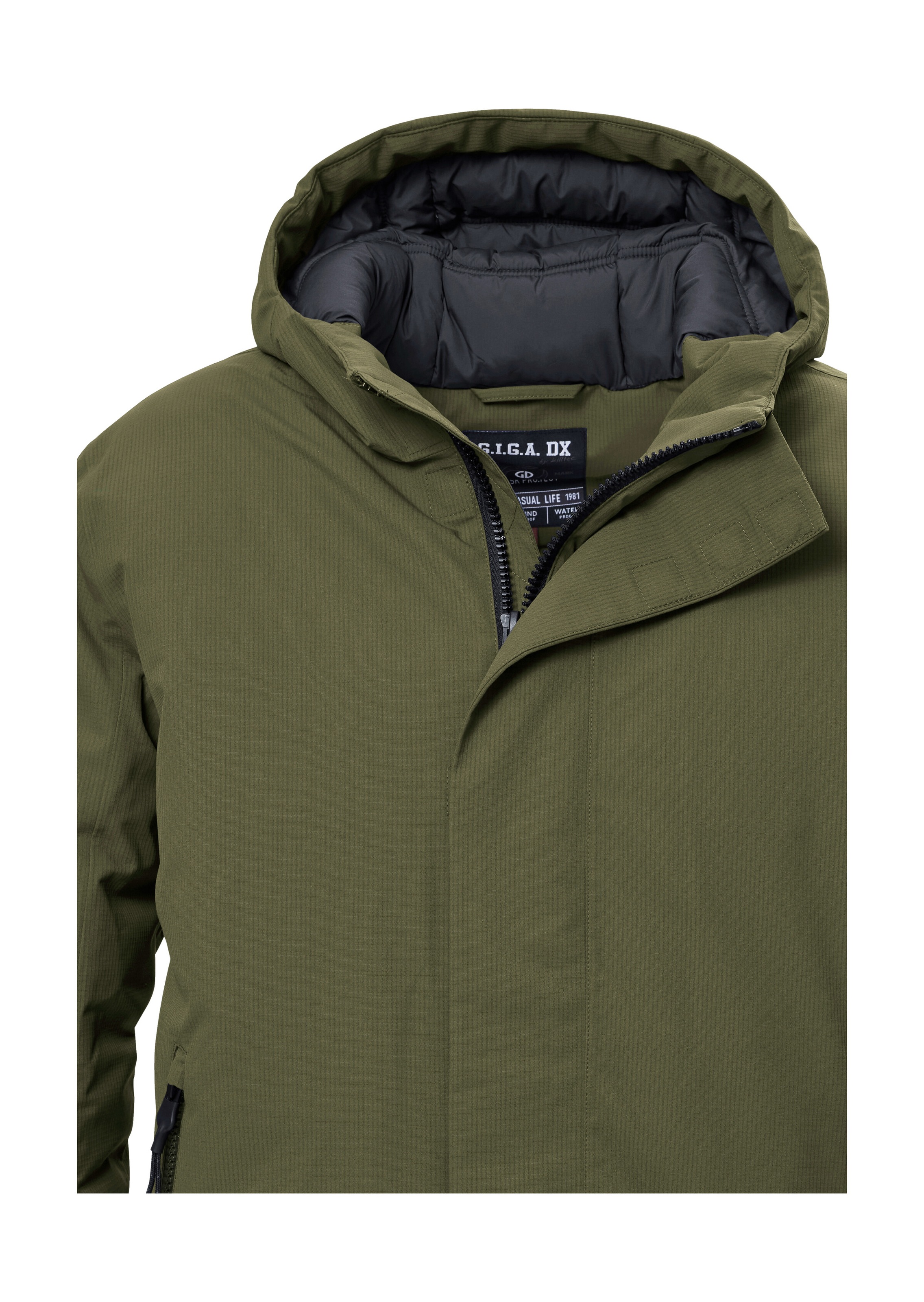 Funktionsjacke "GW 11 MN JCKT", Herren, Gr. S, grün (olivgrün), Obermaterial: 100% Polyester;Futter: 100% Polyester;Füllung: 100% Polyester, G.I.G.A. DX BY KILLTEC, Jacken Funktionsjacke, Wasserdichte, atmungsaktive Winterjacke mit verstellbarer Kapuze 2