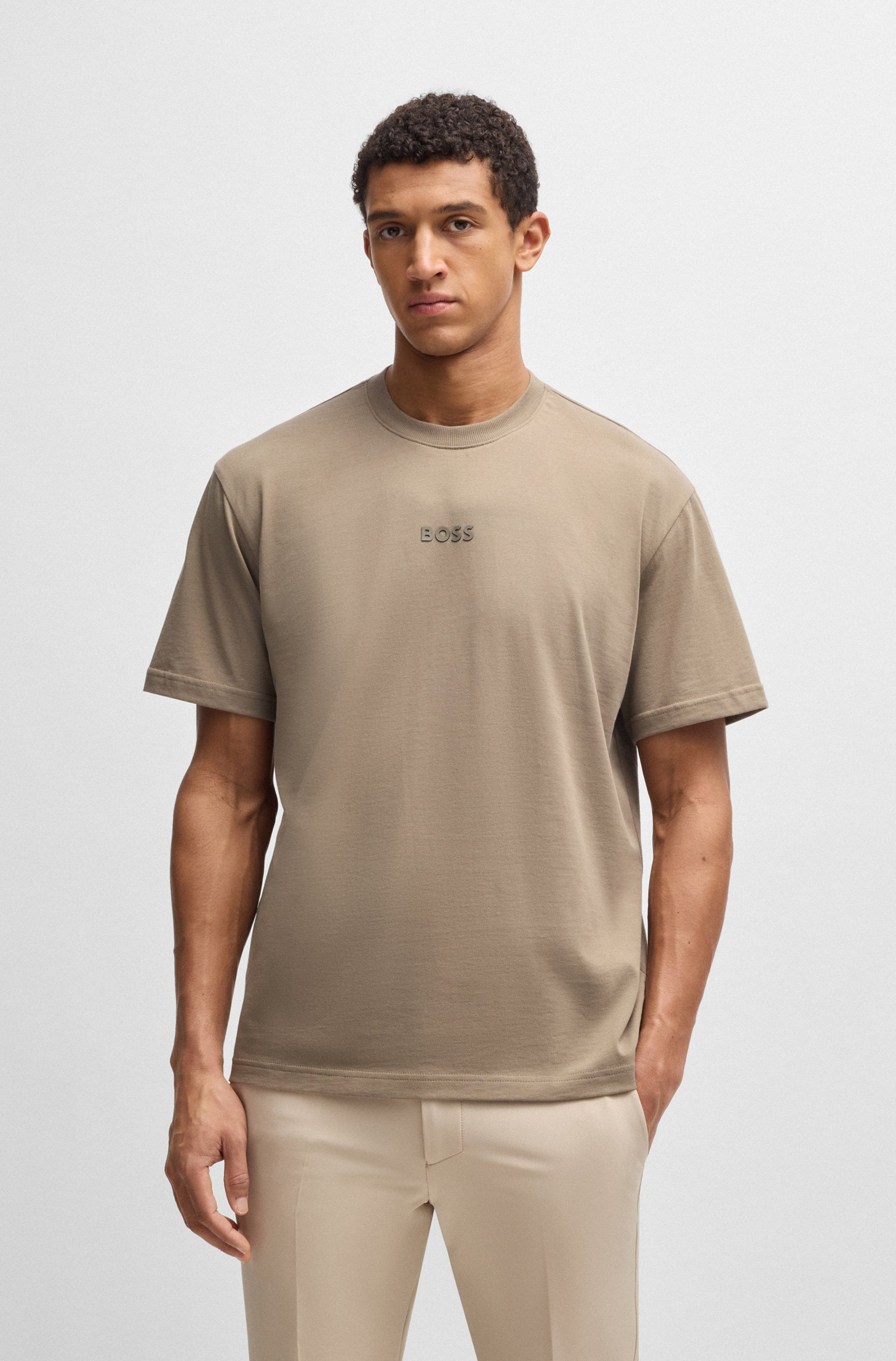 BOSS GREEN T-Shirt "Tee 10 Relaxed Fit" Rundhalsausschnitt, relaxed Fit, reine Baumwolle