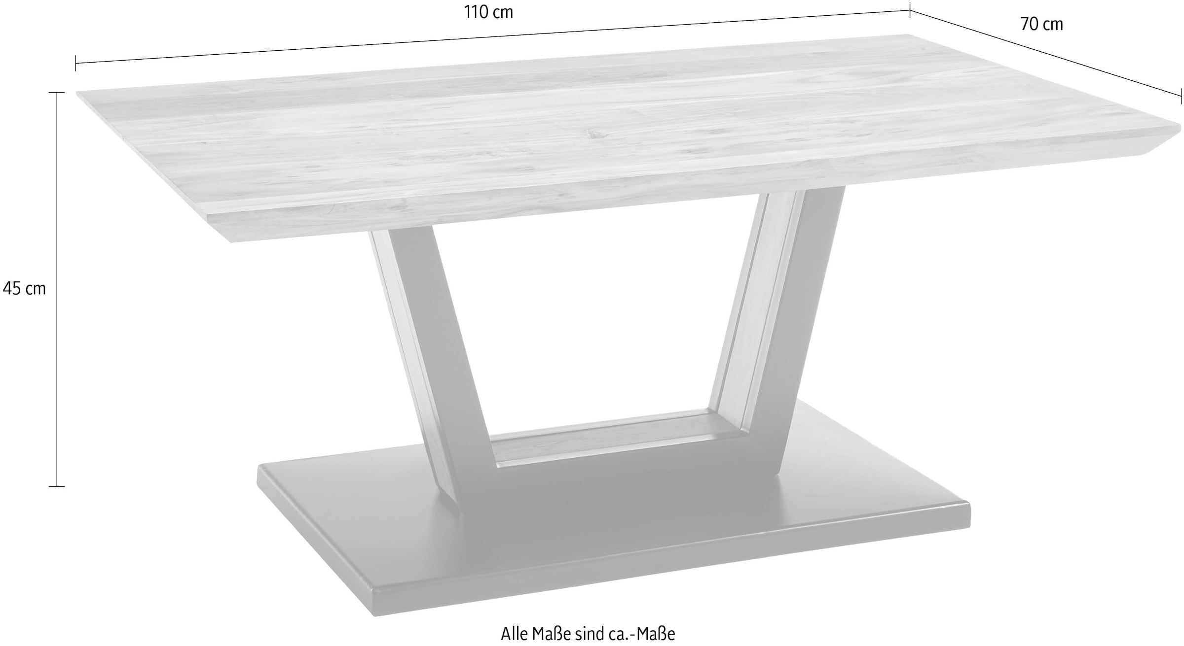 MCA furniture Natur bestellen Couchtisch Akazie | Wohnzimmertisch Massivholz BAUR »Bedford«, lackiert