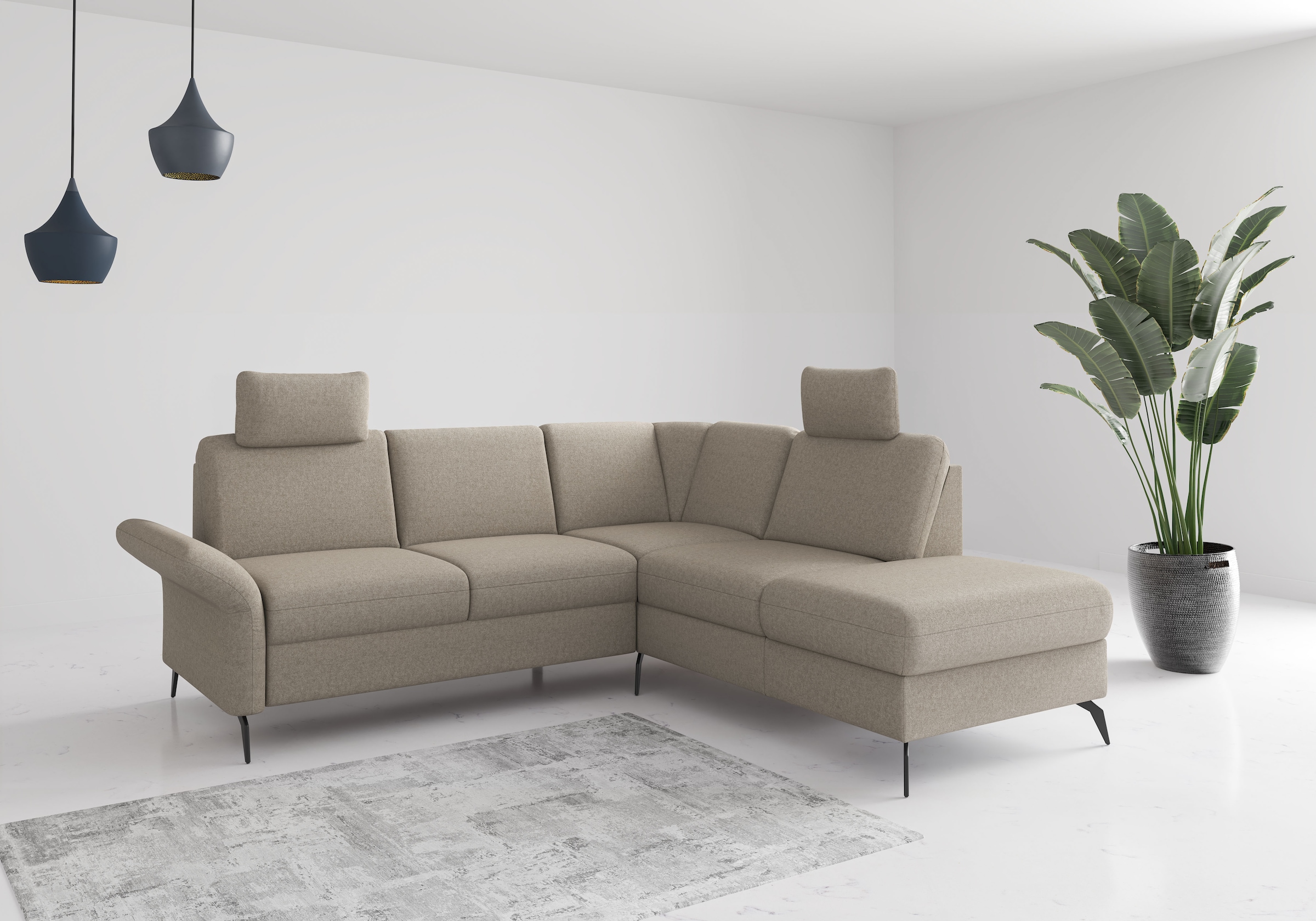 OTTO home Ecksofa "Rochelle" wahlweise mit Schlaffunktion, Bettkasten und Armteilverstellung