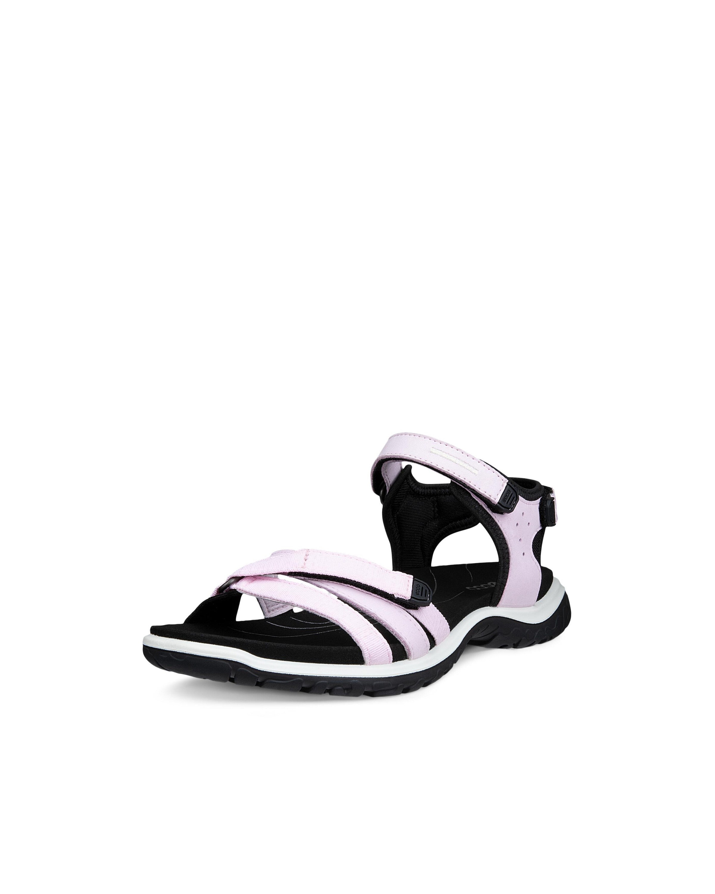 Trekkingsandale ECCO "ECCO OFFROAD ROAM W", Damen, Gr. 39, rosé, schwarz, Nubukleder, Schuhe, Outdoorschuh, Sommerschuh, Freizeitsandale, mit Klettverschlüssen