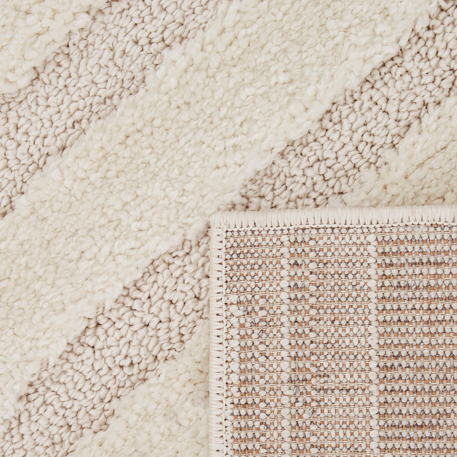 Paco Home Hochflor-Teppich »Genua 742«, rechteckig, 34 mm Höhe, Uni-Farben, Hoch-Tief Effekt, gestreift, modernes Design, Flor