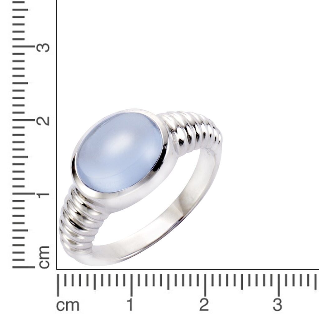 Jamelli Fingerring »925 Silber rhodiniert Quarz blau (beh.)«