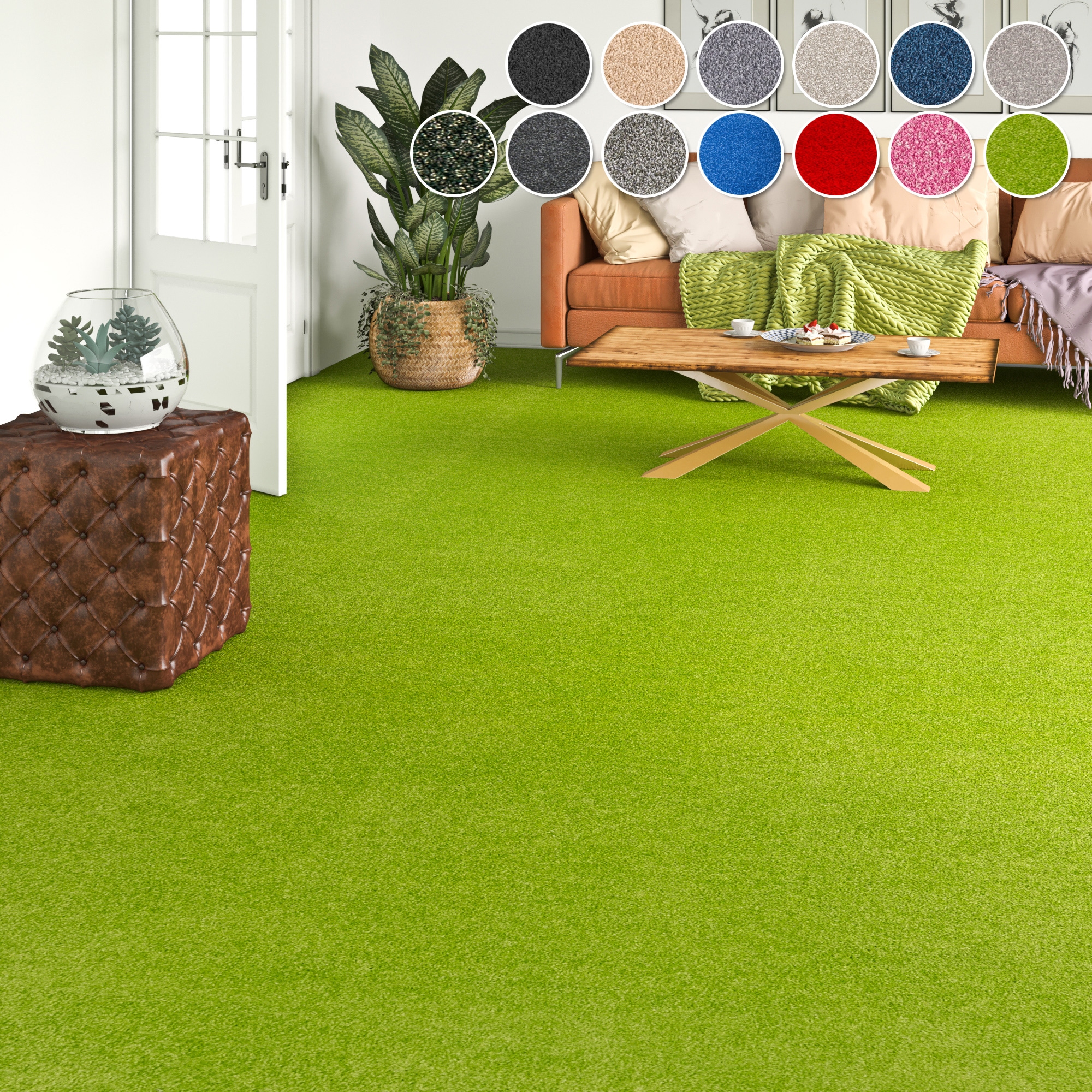 OTTO home Teppichboden "Zephyra, Schlinge, Gesamthöhe 8 mm, Made in Netherlands" rechteckig Uni Farben, Breite 400 cm, strapazierfähig, Wohnzimmer, Schlafzimmer