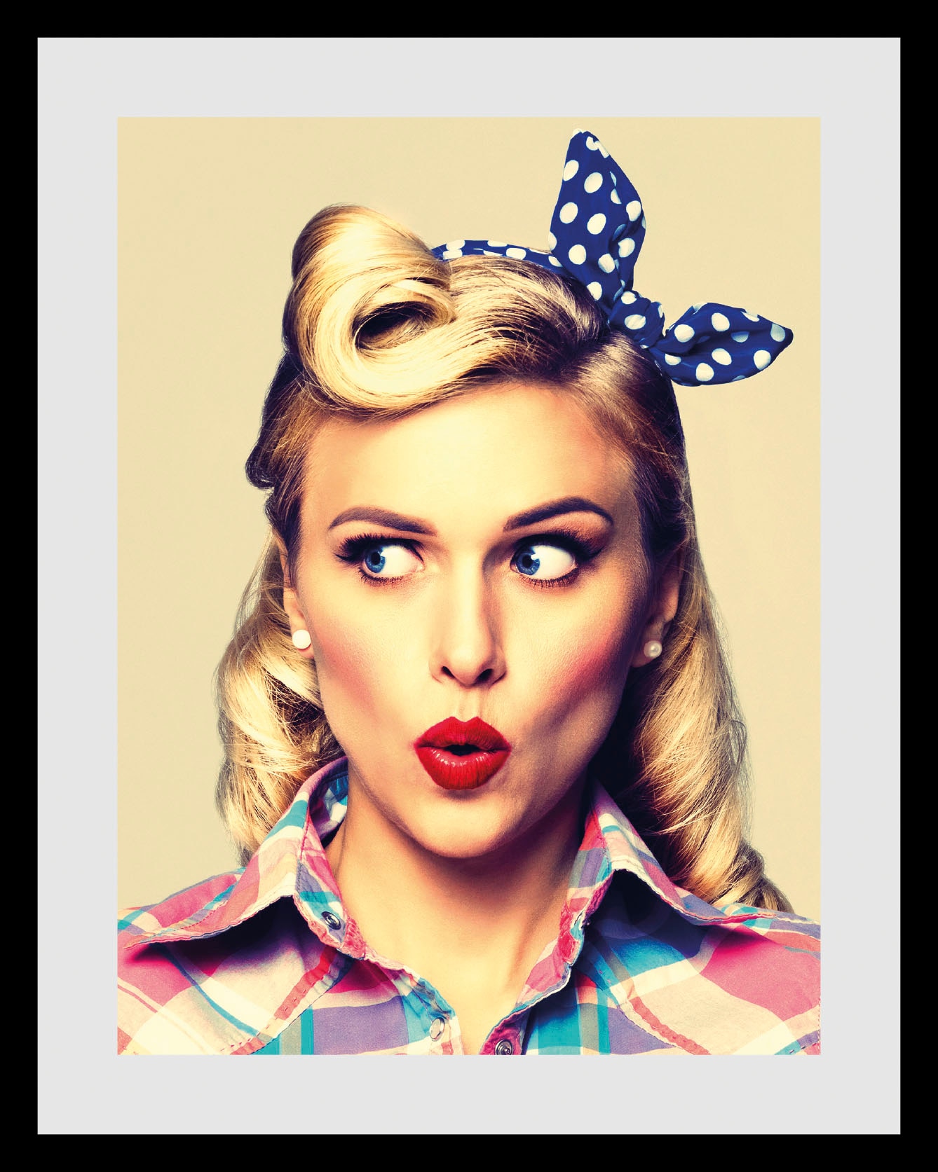 queence Bild »Lady«, Frau-Bilder von Frauen-Art-Kunst-Fashion-Mode-Magazincover, (1 St.), HD Premium Poster-Druck inkl. Holzrahmen