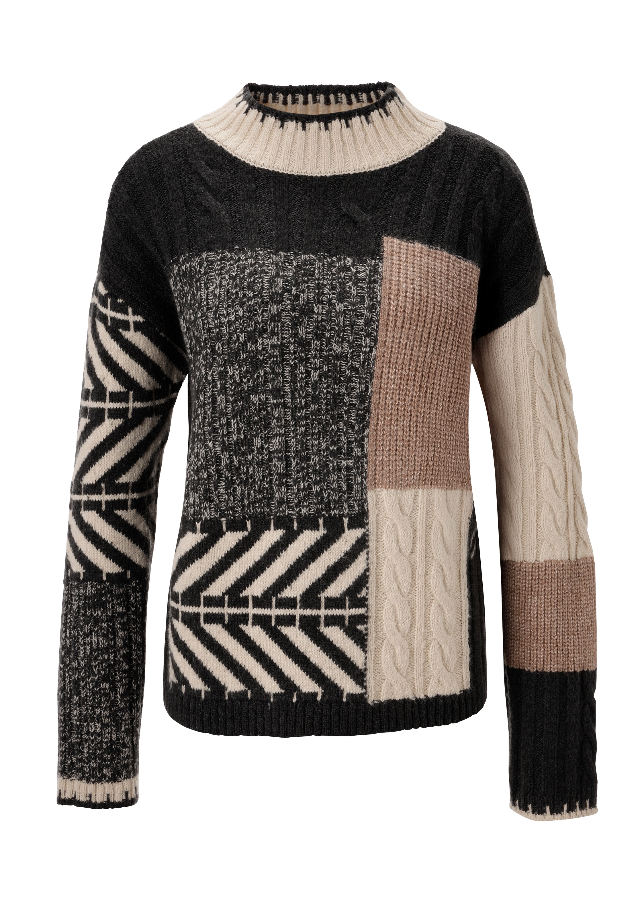 Aniston CASUAL Strickpullover, im farbharmonischem Patch-Dessin - NEUE KOLLEKTION