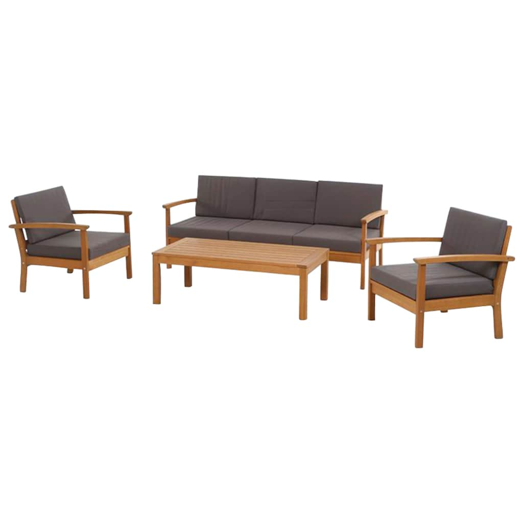 Siena Garden Gartenlounge-Set »Tavira«, (2x Sessel, 1x 2er-Sofa, 1x Tisch), Eukalyptus FSC 100%, inkl. Kissen