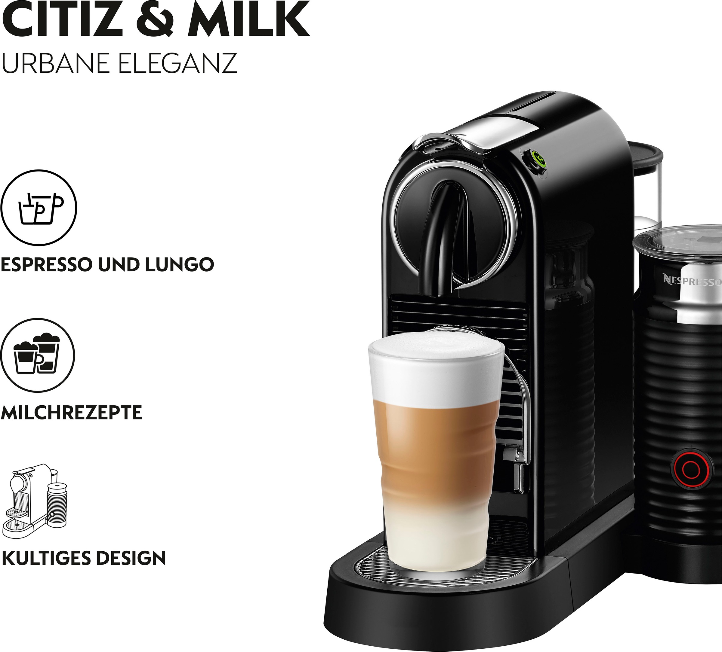 Nespresso Kapselmaschine "CITIZ EN 267.WAE von DeLonghi, White" inkl. Aeroc günstig online kaufen