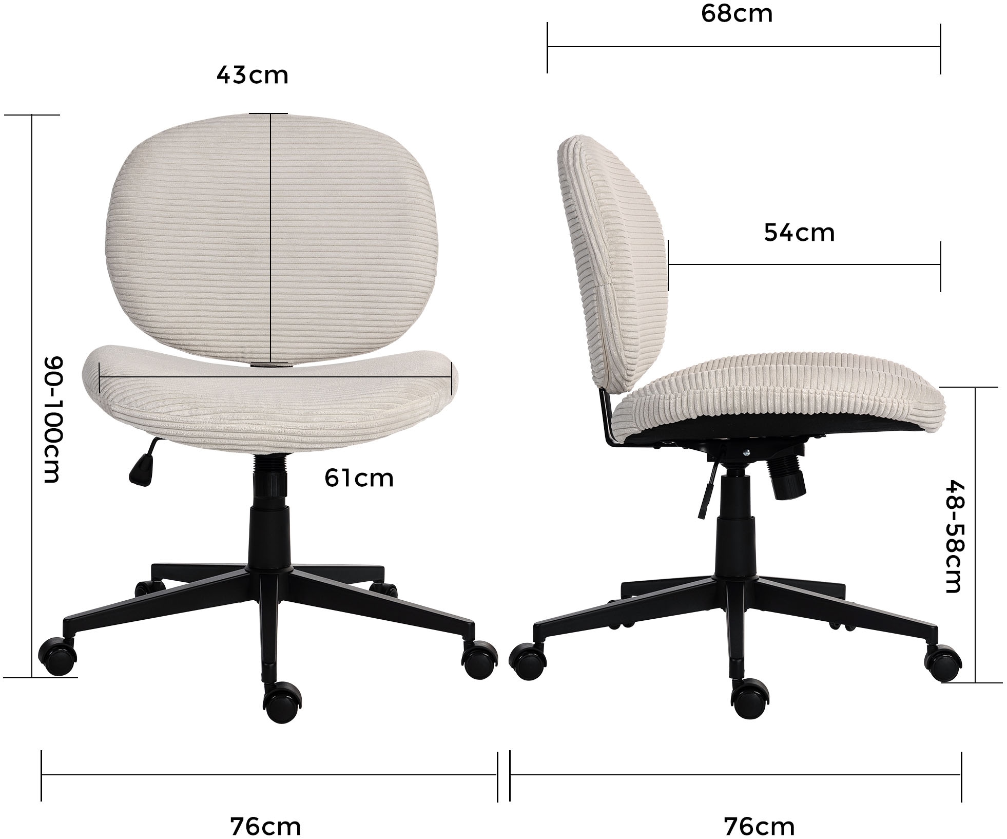 Duo Collection Drehstuhl »Tilo« () 1 Stk.Sitzhöhenverstellung, Wippmechanik, Sicherheitsdoppelrollen