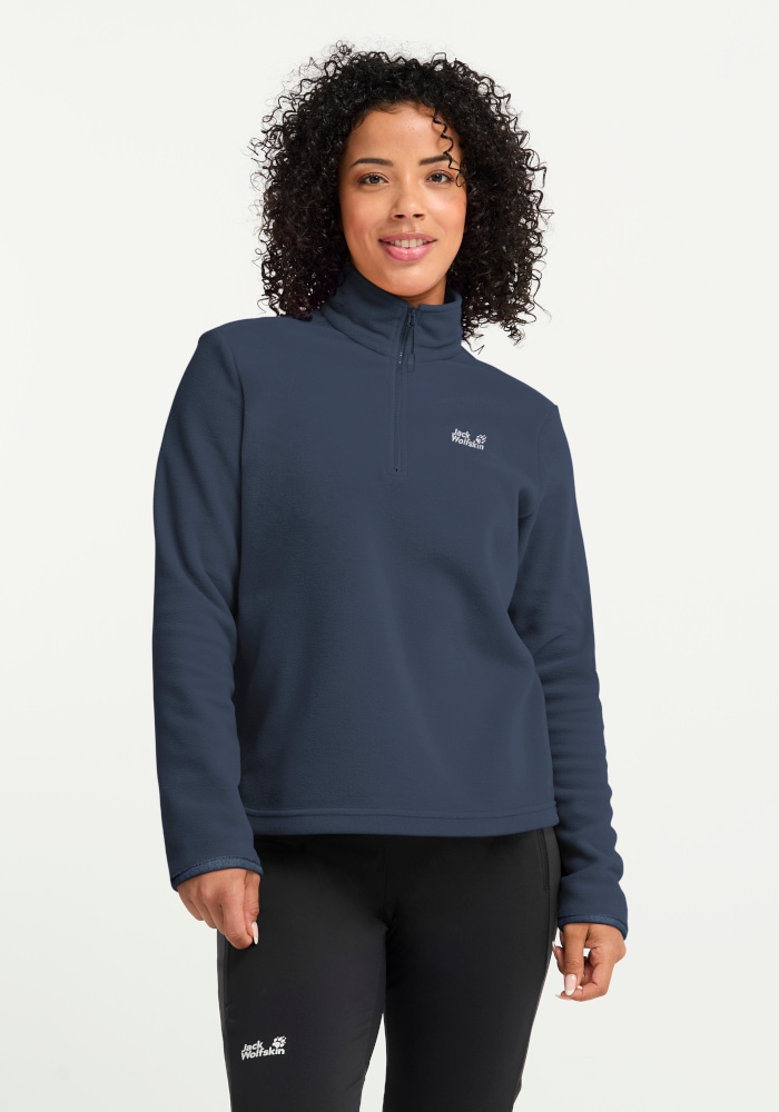 Jack Wolfskin Stehkragenpullover "TAUNUS 100 HZ W" Fleecepullover, Halfzip-Reißverschluss, Stehkragen